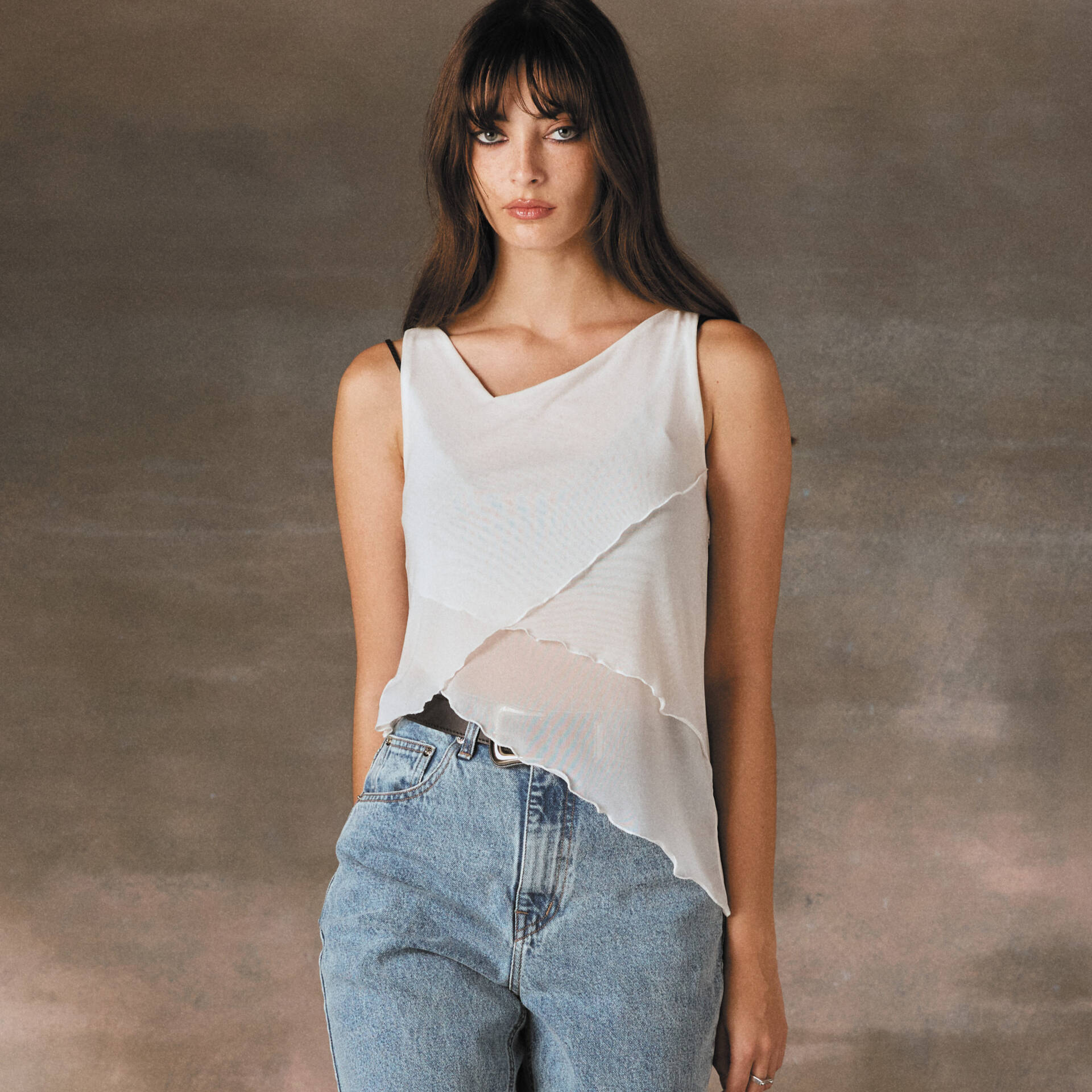 LAYERED Sleeveless MESH PF24 White