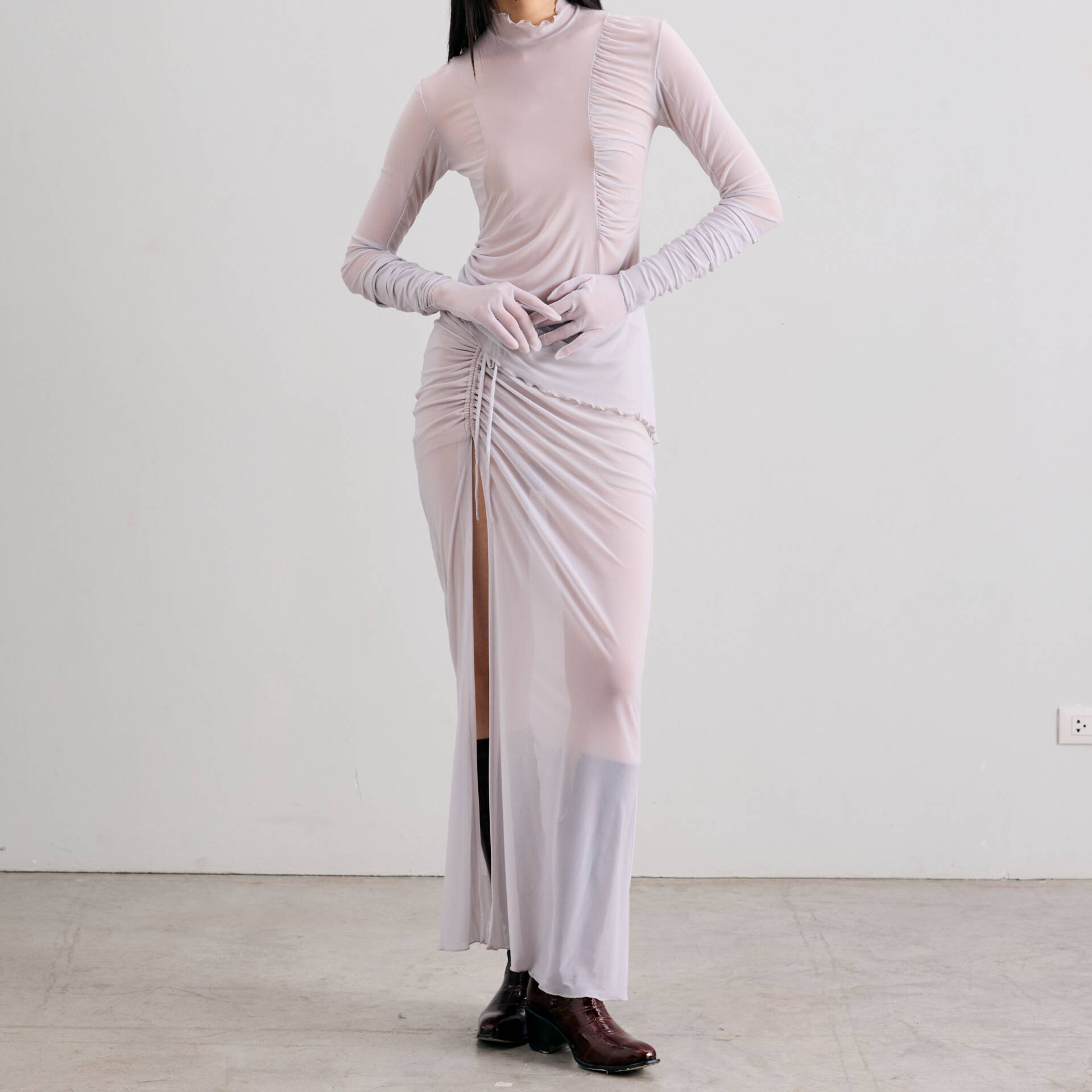 MESH FW24 Ruched Skirt Grey