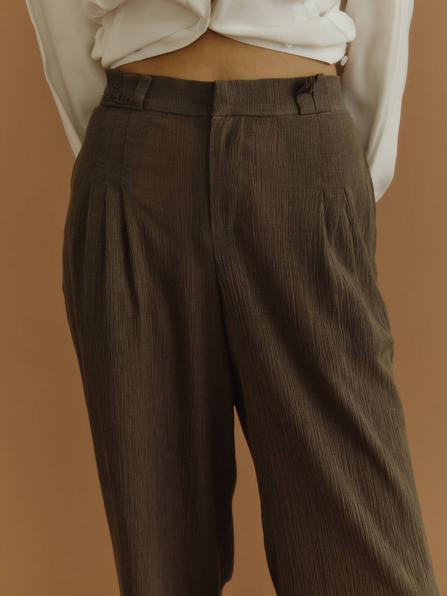 PLEATED PANTS PF25 (Back Elastic Waistband)