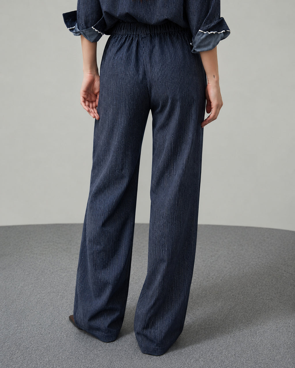 STRIPED PANTS SS26 SOFT DENIM