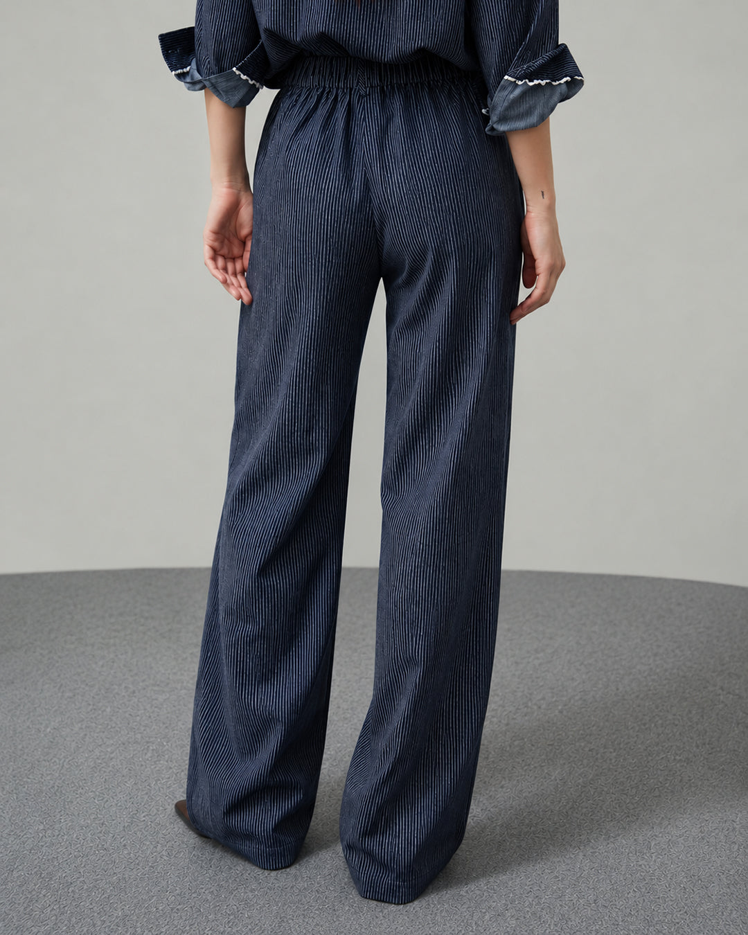 STRIPED PANTS SS26 SOFT DENIM