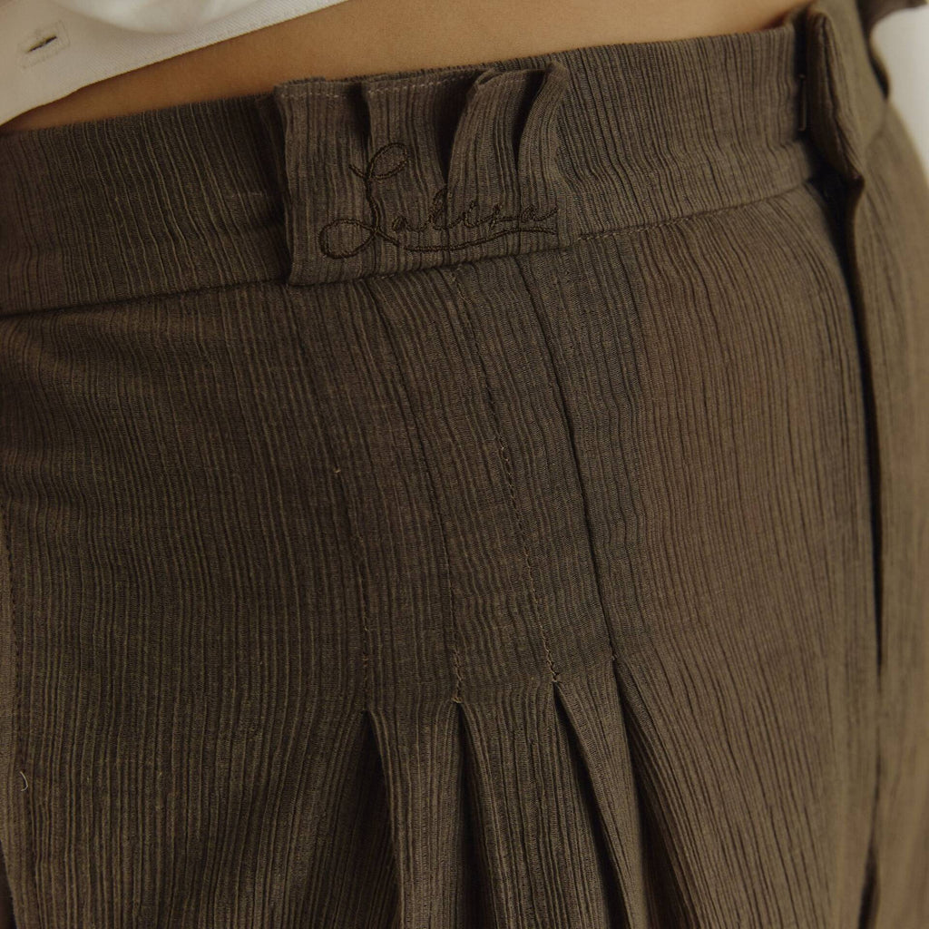 PLEATED PANTS PF25 (Back Elastic Waistband)