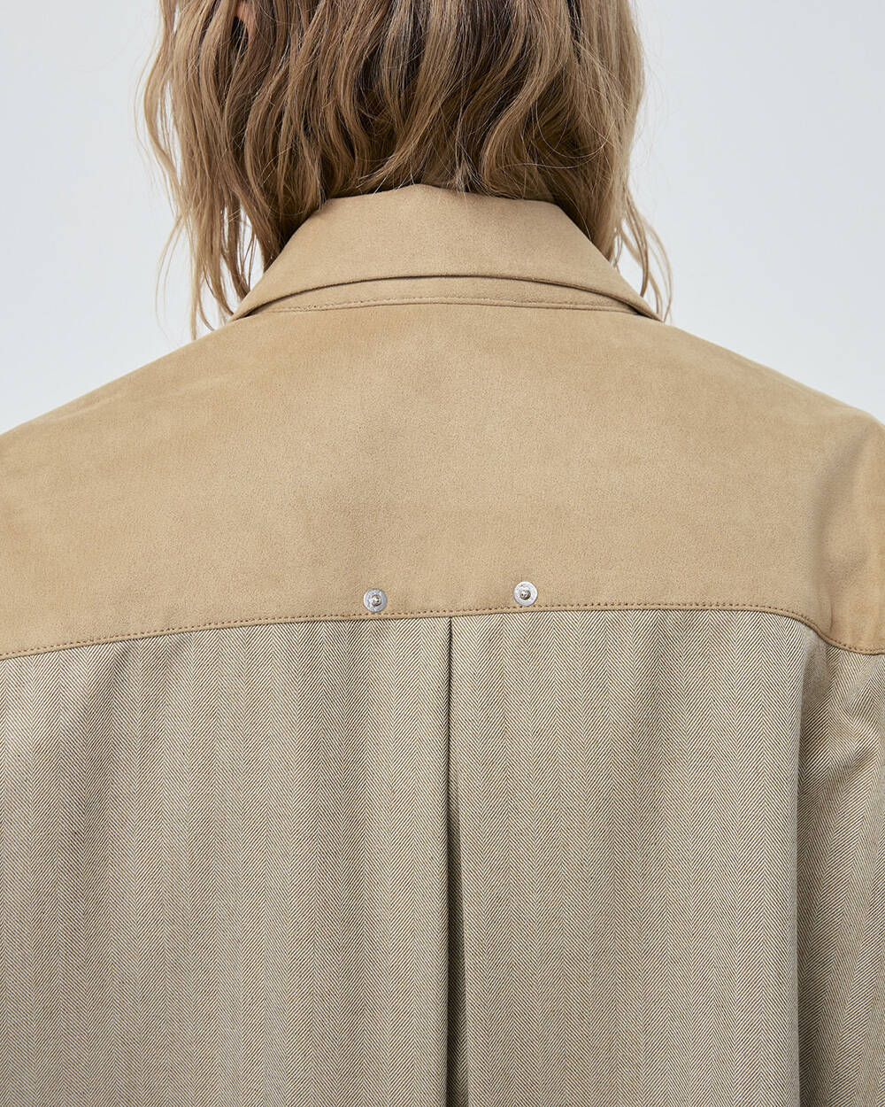 TRENCH JACKET FW25 Herringbone/Suede Beige