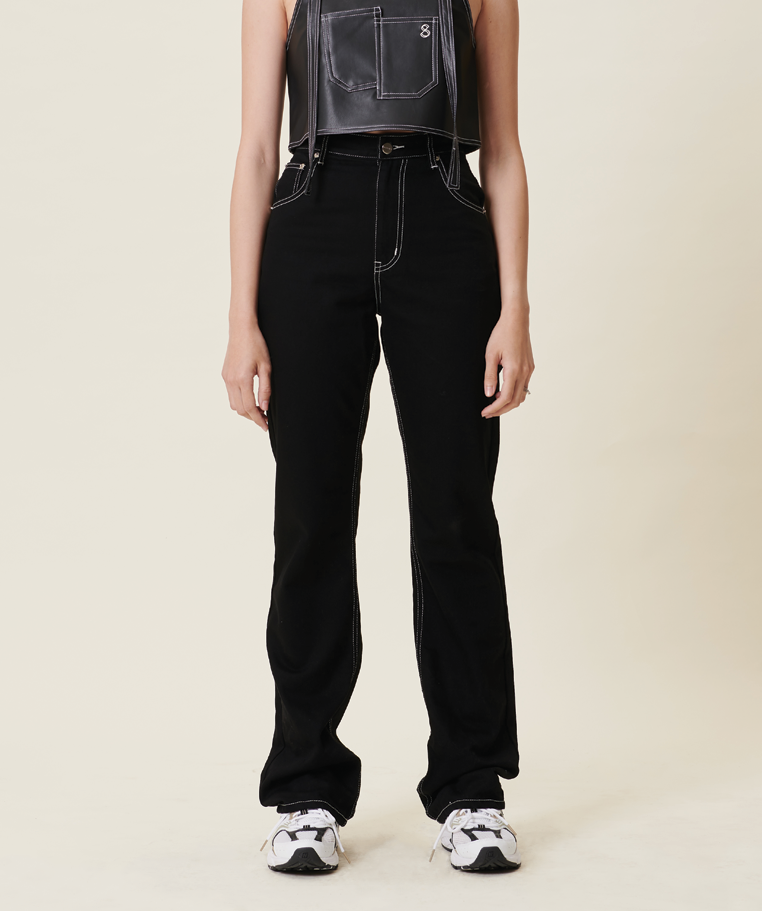 Jeans Flare/Folded Black