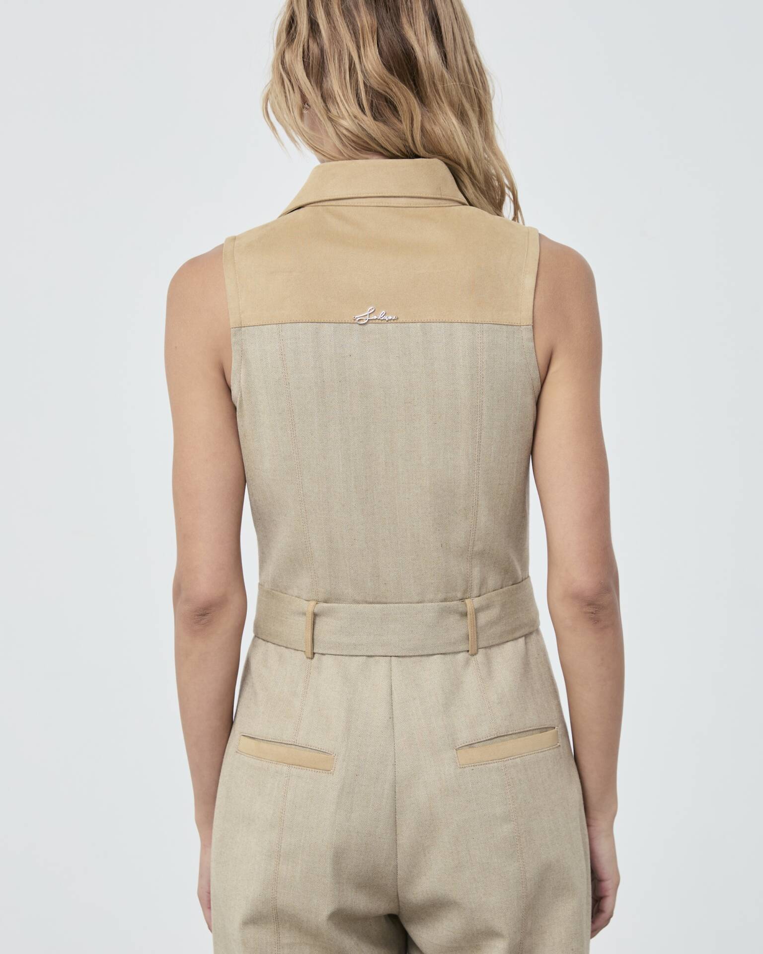 JUMPSUIT FW25 Herringbone/Suede Beige
