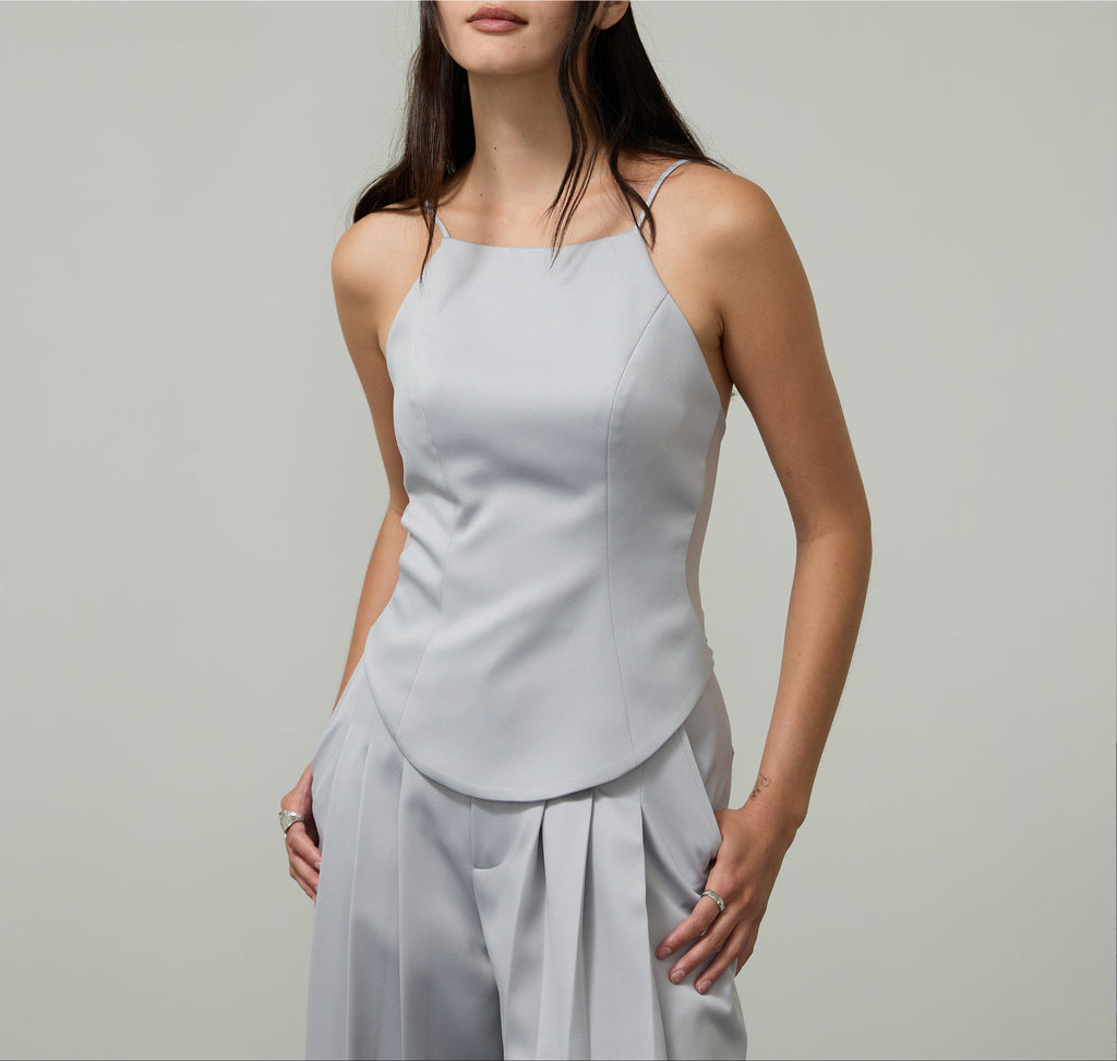 HALTER SATIN MESH SS26