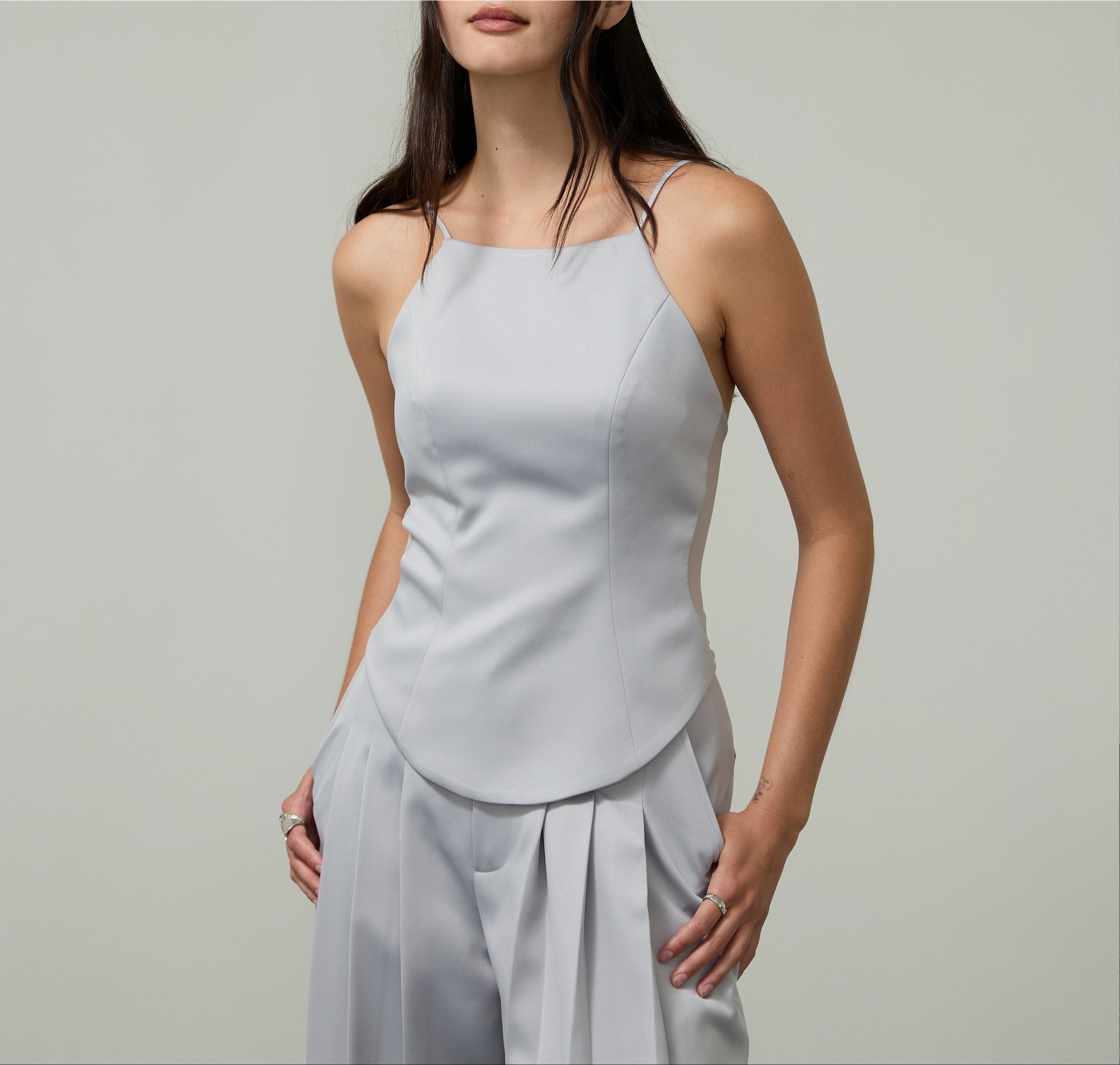 HALTER SATIN MESH SS26
