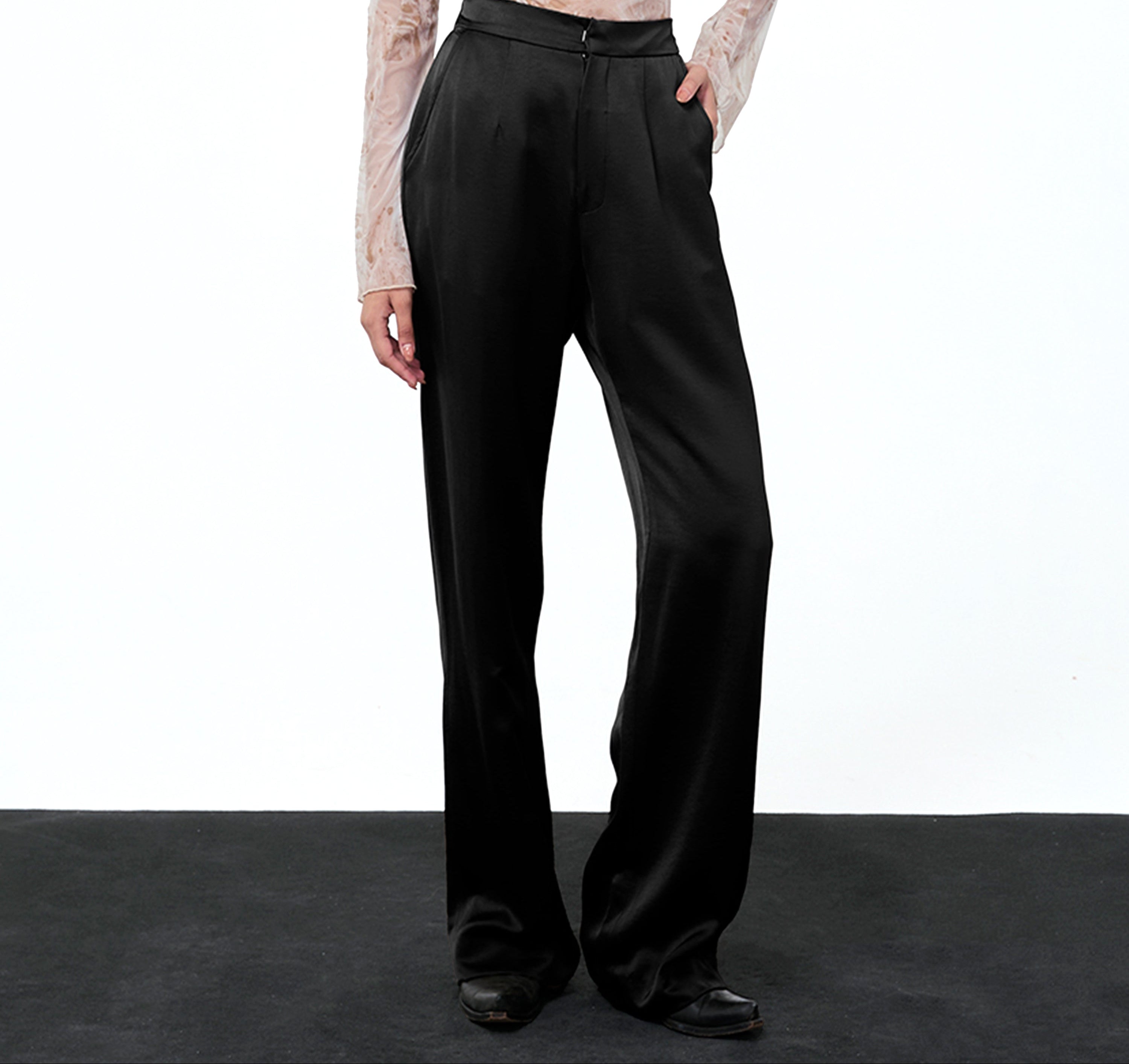 SATIN PANTS FW25 Brown