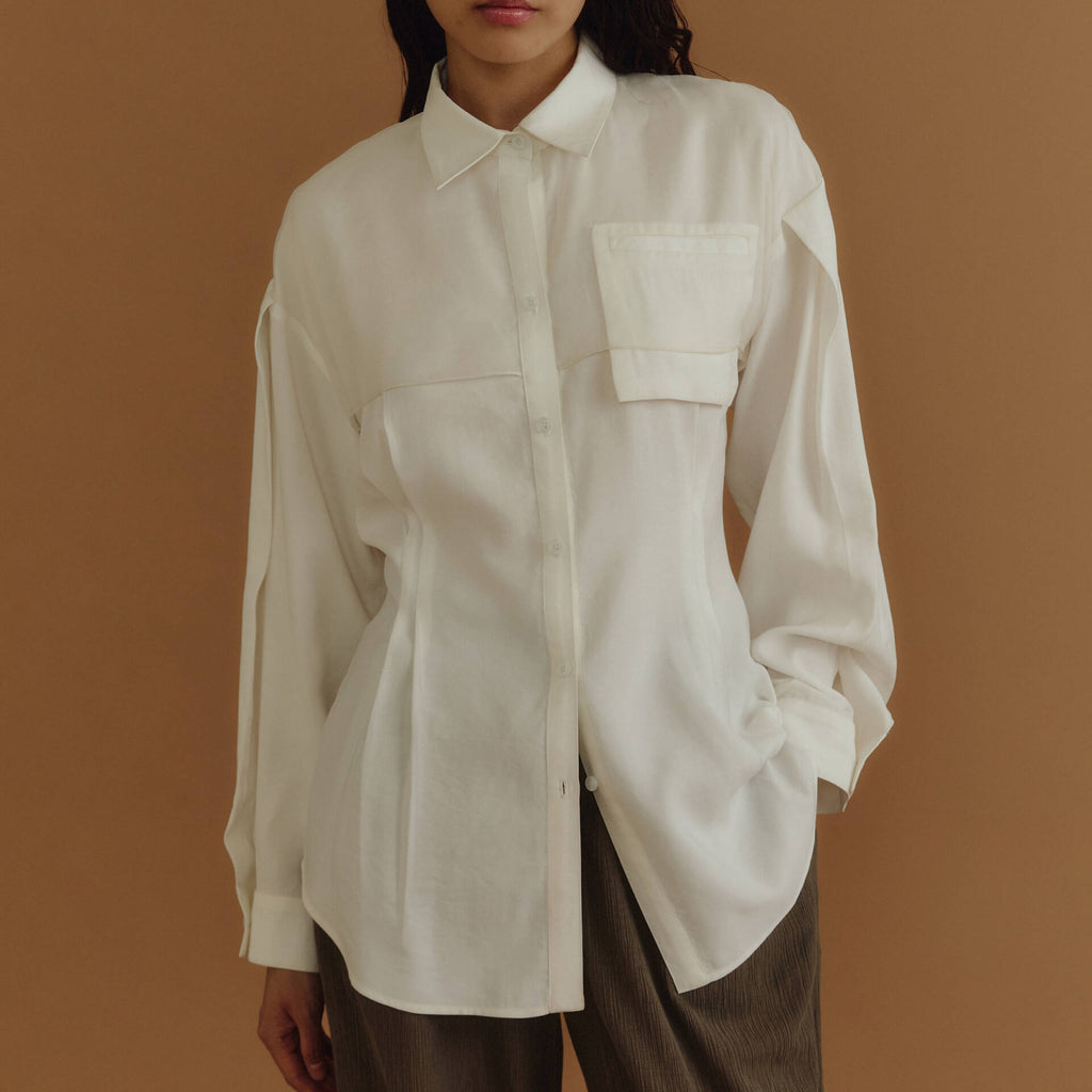 SHIRT PF25 Pleated White