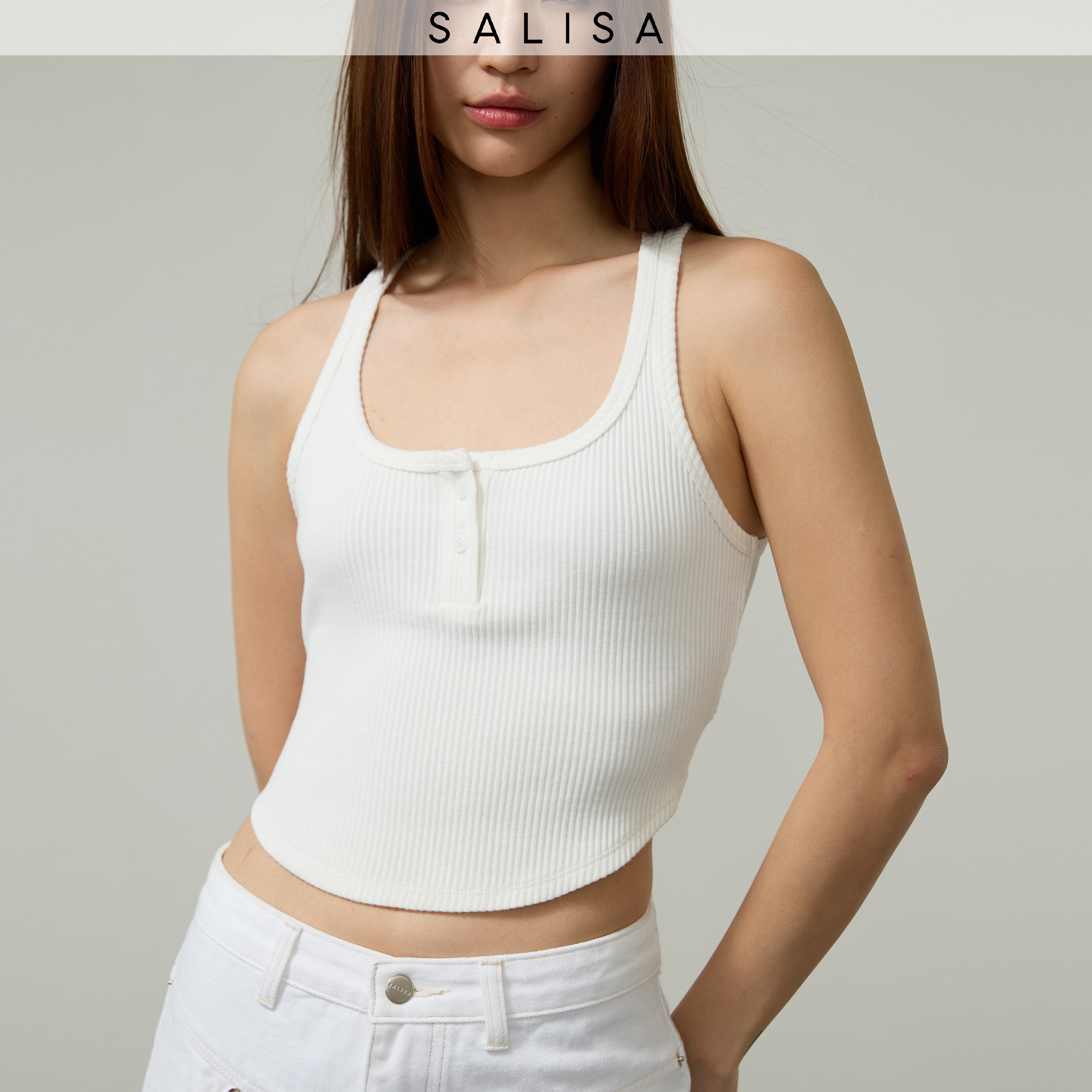 CROP TANK BUTTON SS26