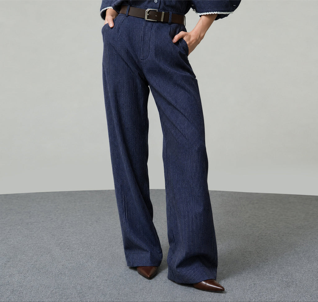 STRIPED PANTS SS26 SOFT DENIM