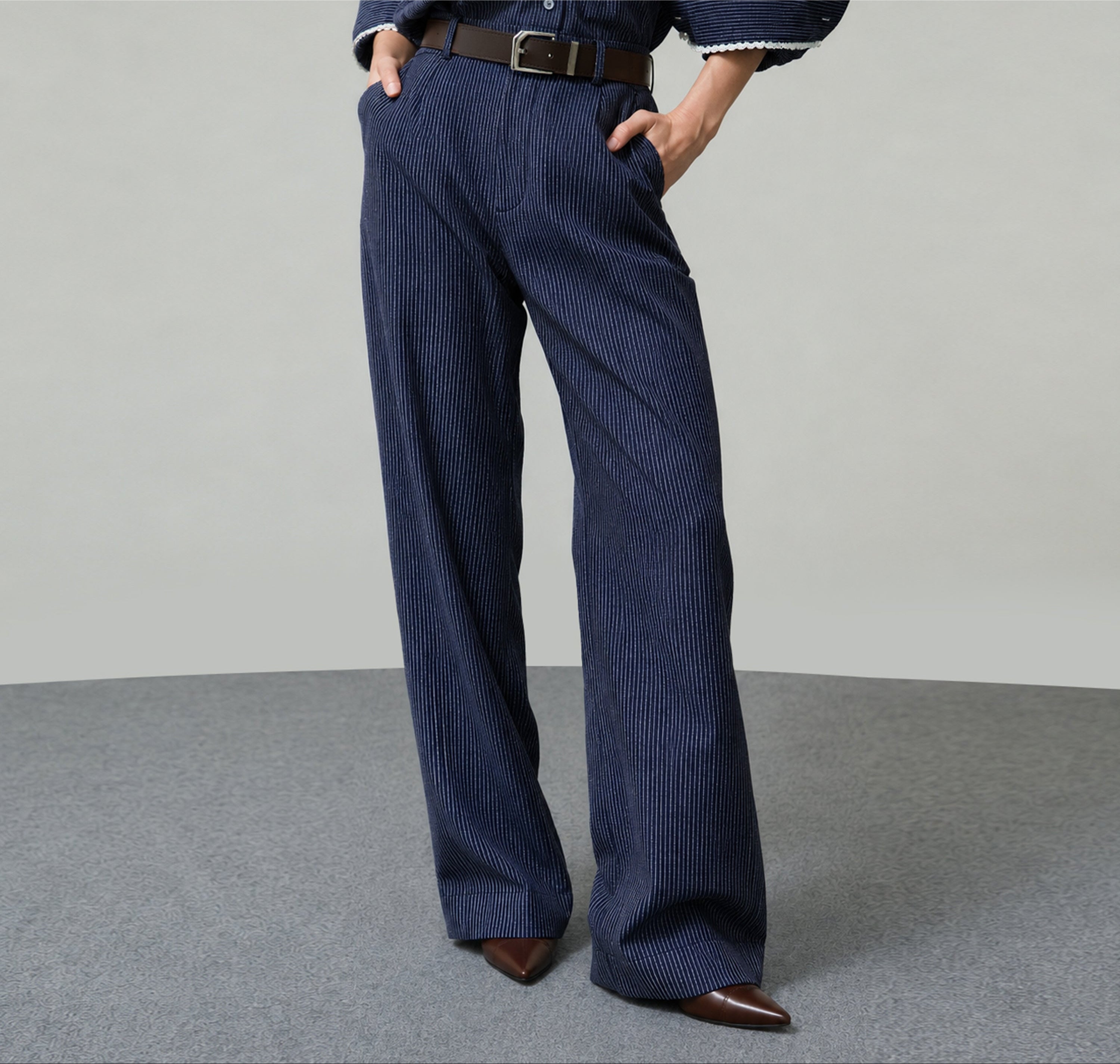 STRIPED PANTS SS26 SOFT DENIM