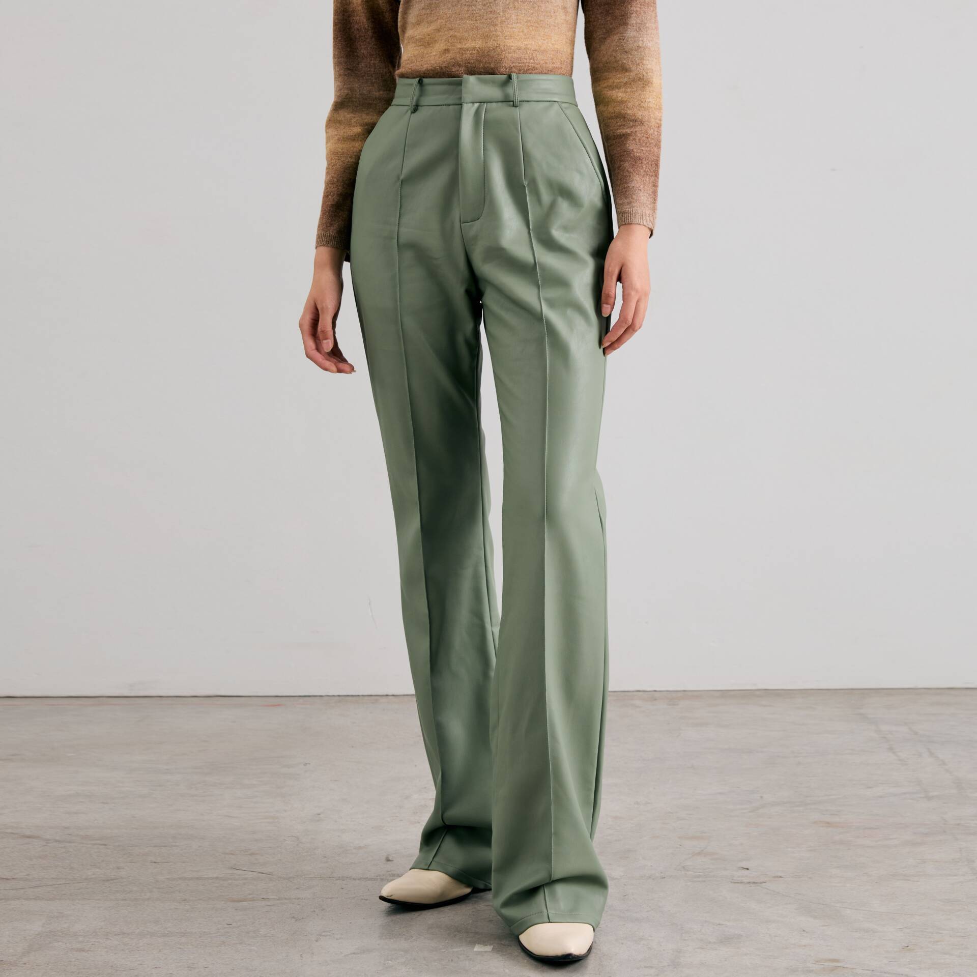 PANTS FW24 Flare High Waist Pistachio Vegan Leather