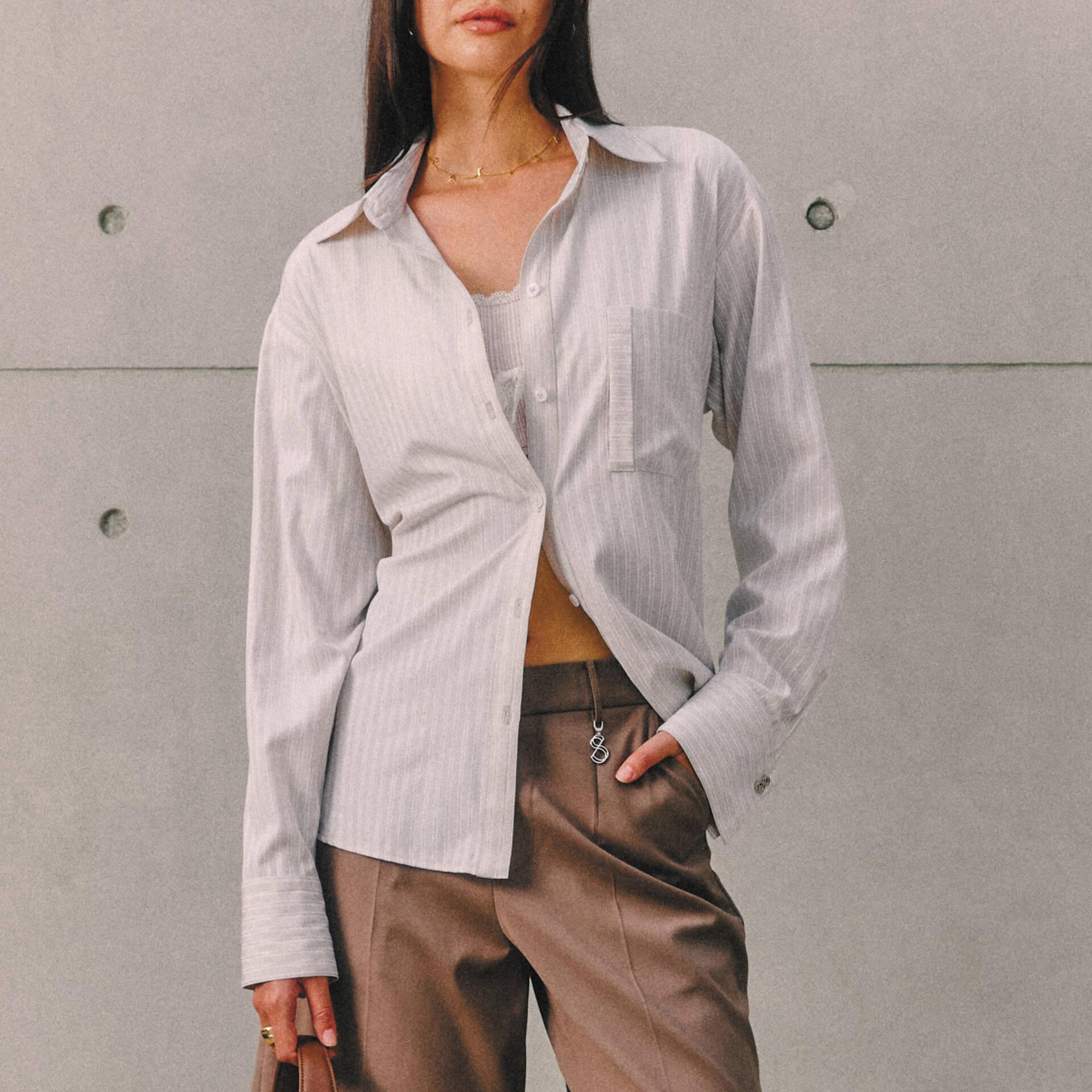 Oversized SHIRT SS25 Striped  (Back Adjustable Button)