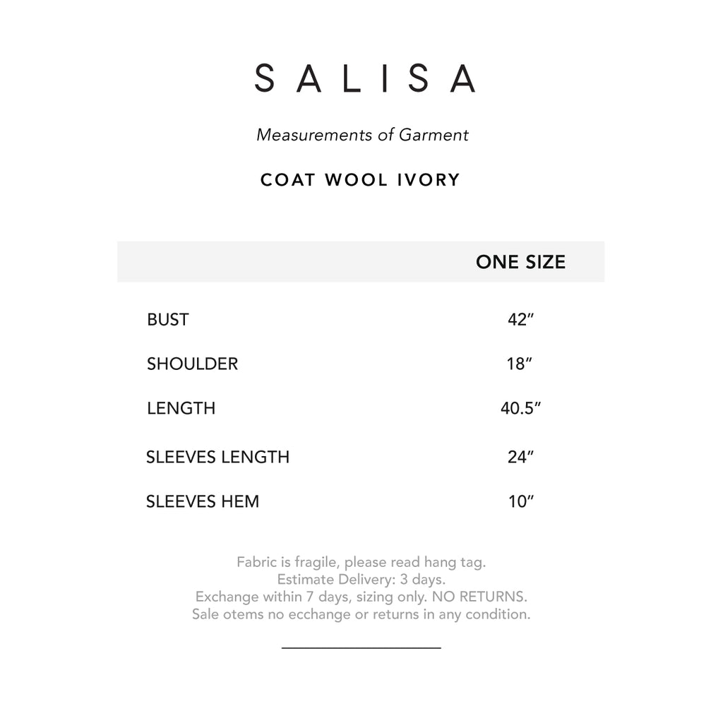 COAT Wool Ivory Double Lapel