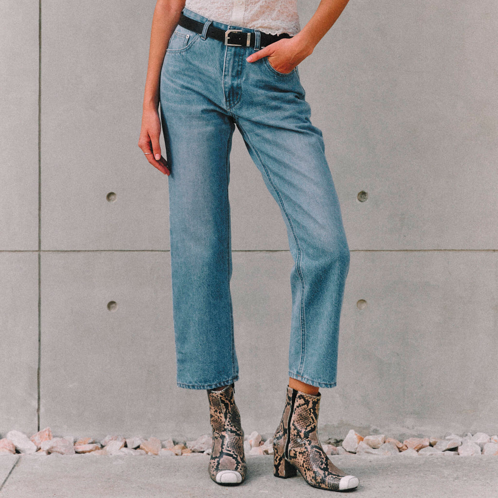 MONICA BOYFRIEND JEANS Mid-Rise Blue