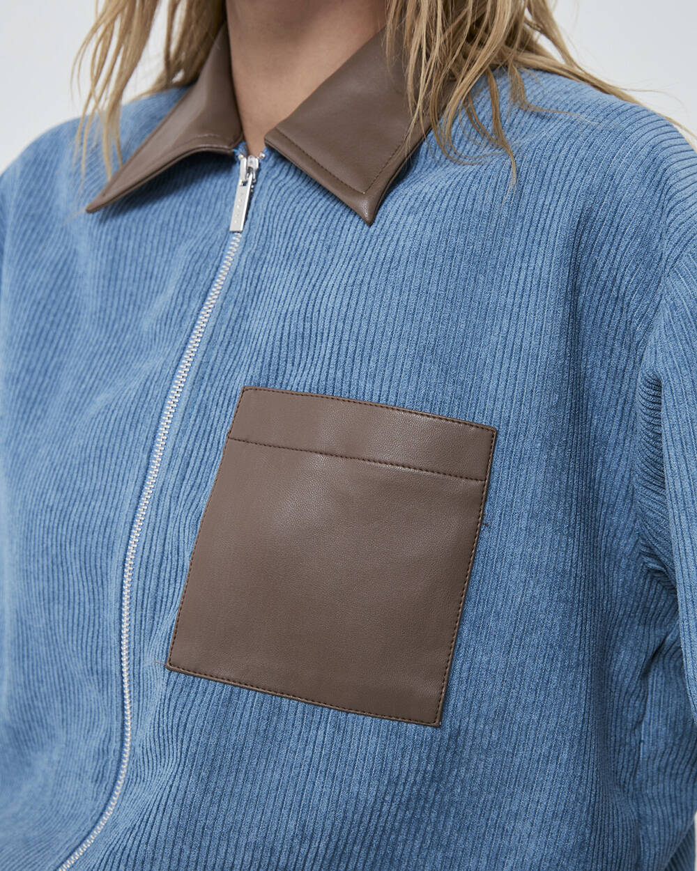 JACKET FW25 Corduroy Ocean Cropped