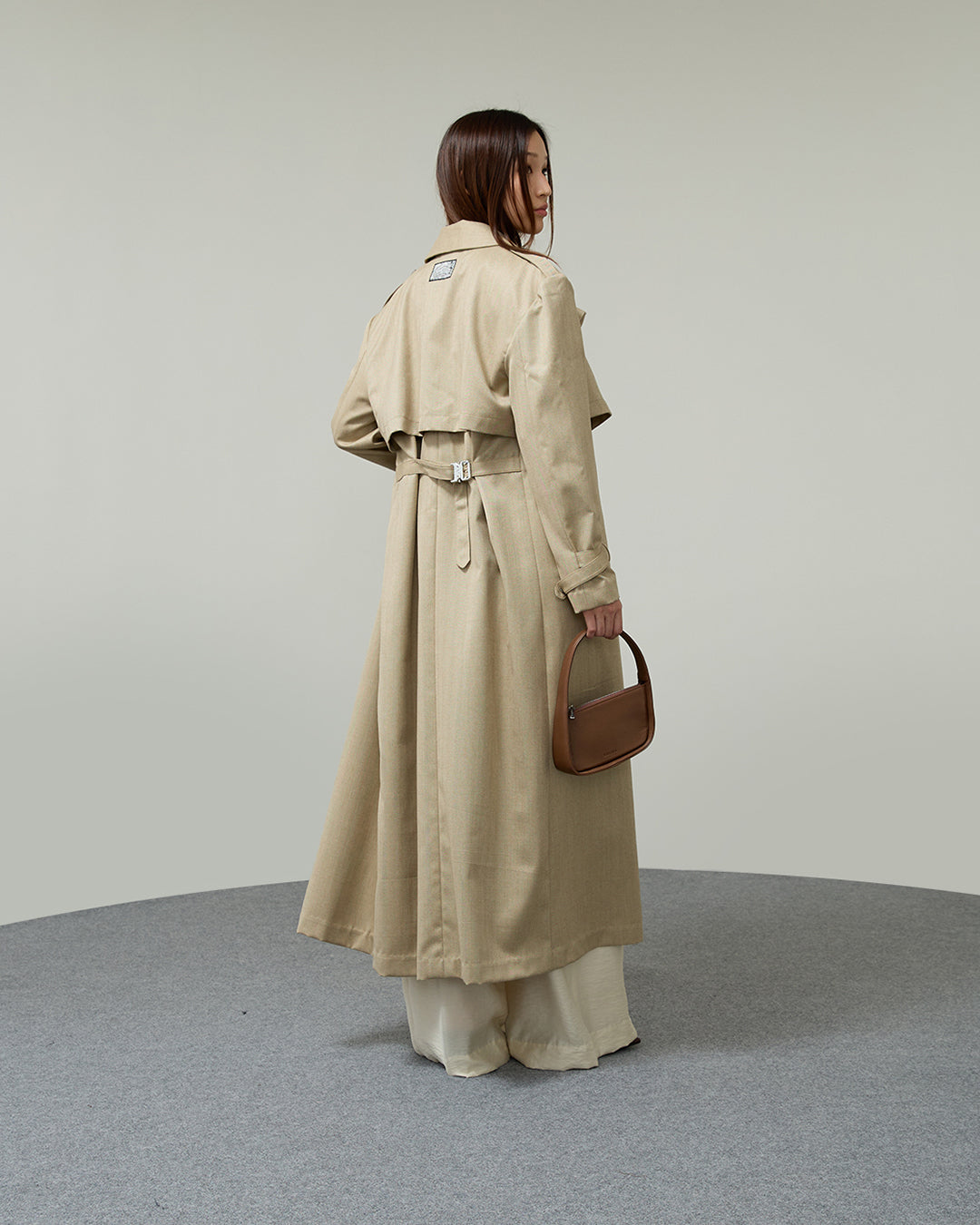 TRENCH COAT SS26 Herringbone Beige Oversized