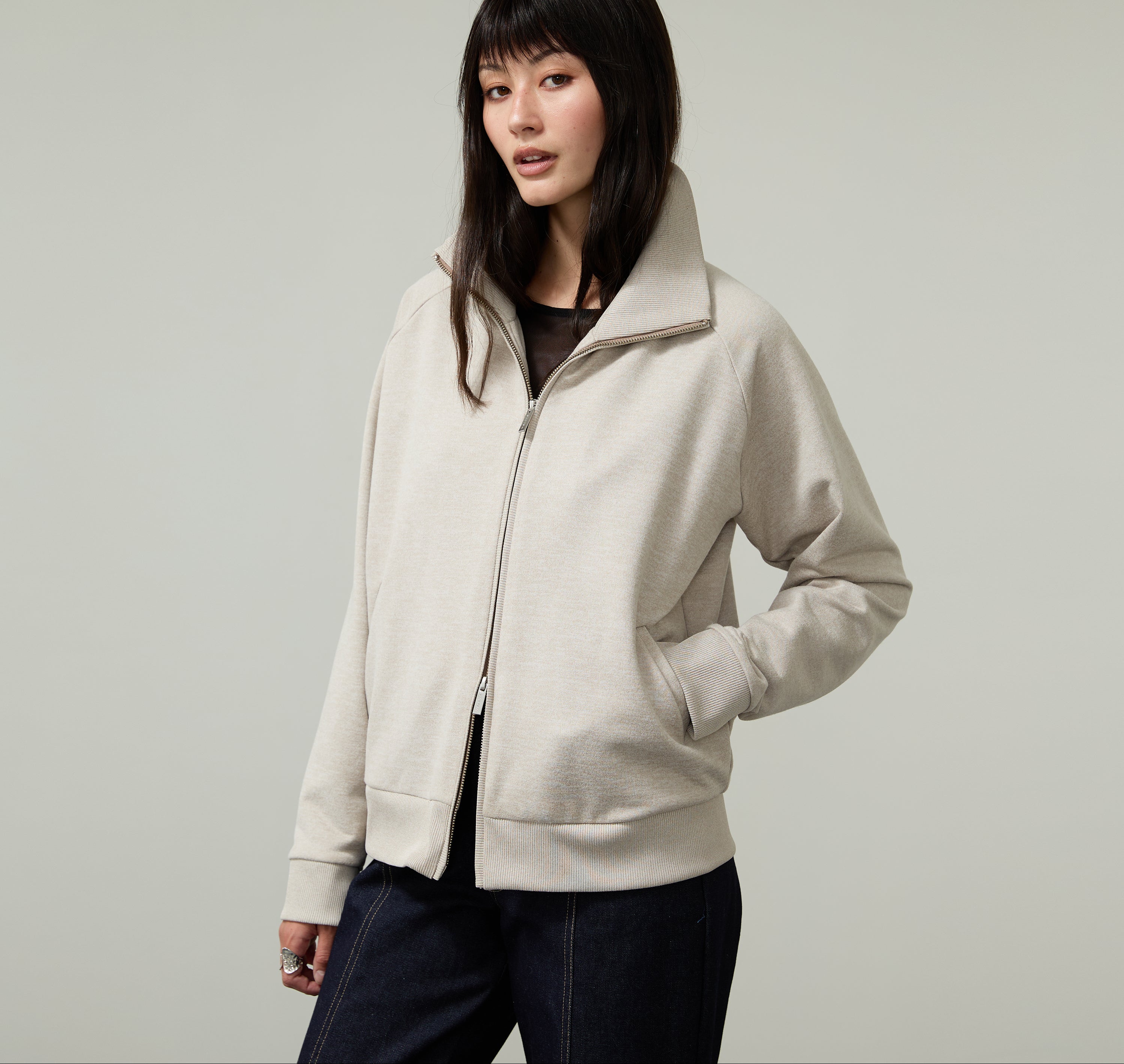 SWEATER SS26 JERSEY ZIP-UP 2-WAY