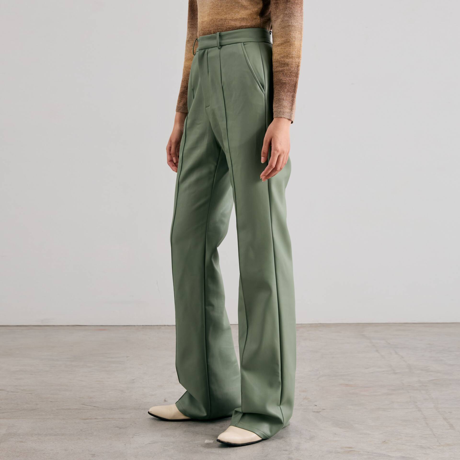 PANTS FW24 Flare High Waist Pistachio Vegan Leather