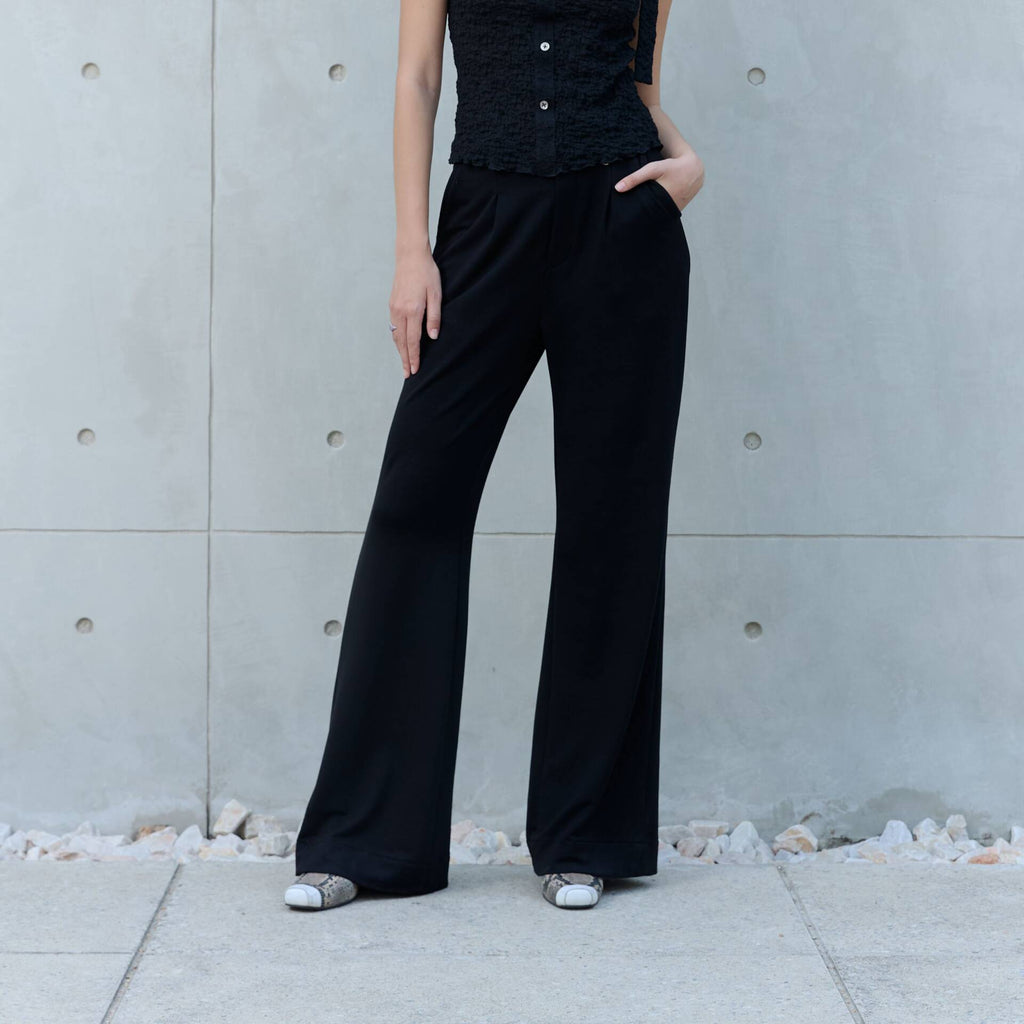 TWIST PANTS SS25 SOFT JERSEY High Waist Black