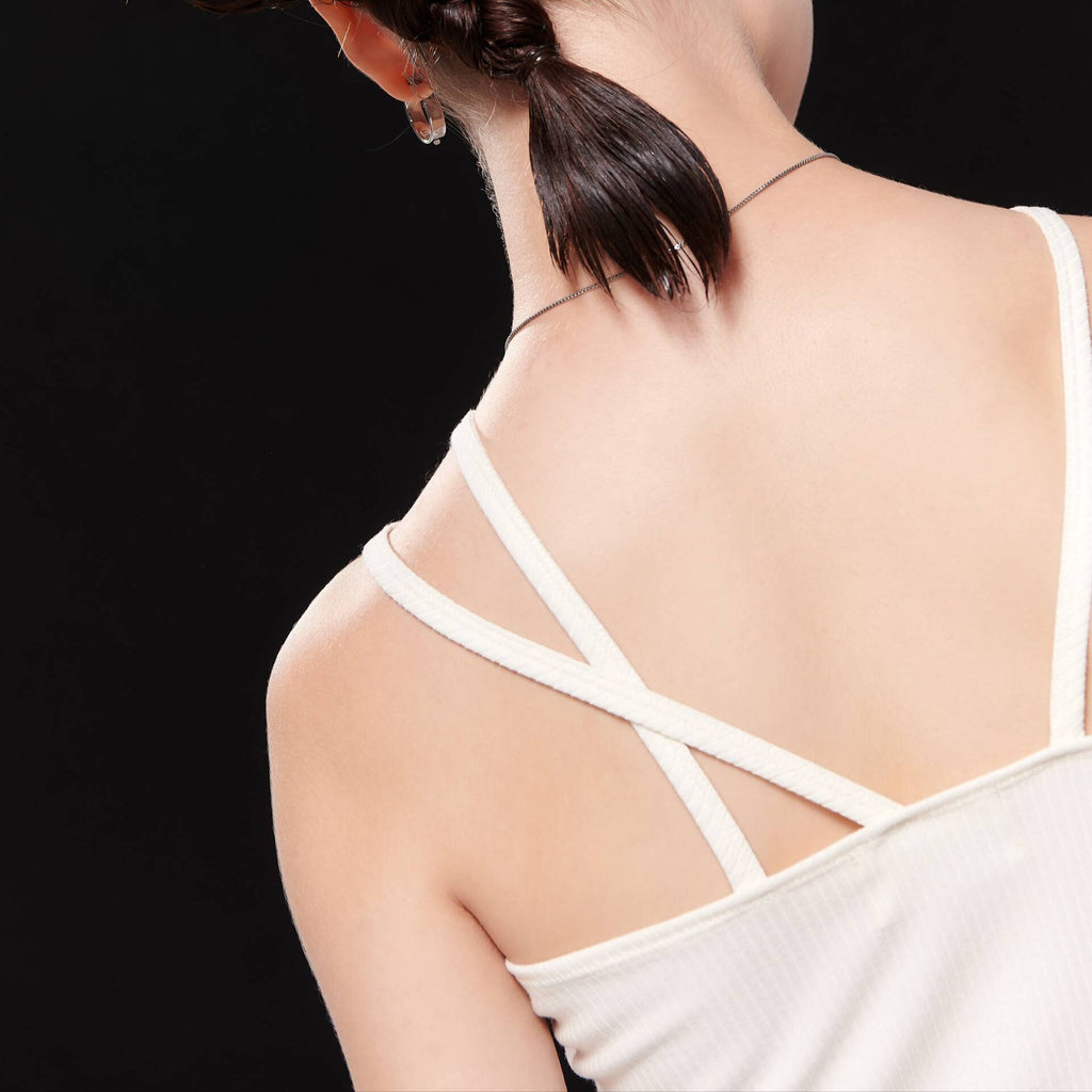 TANK 3 Straps Crop White