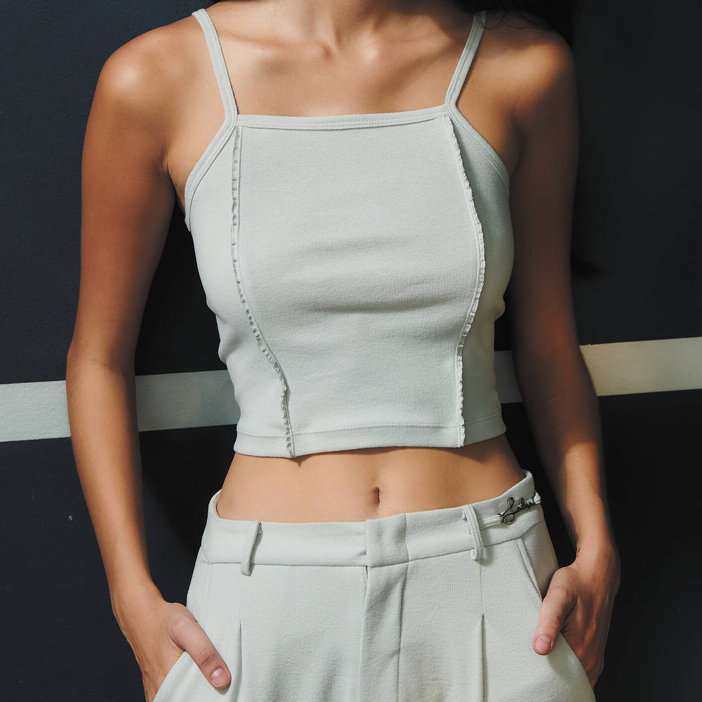 TANK SS24 Reversible Top Cloud Grey (front/back) Soft Brushed Jersey