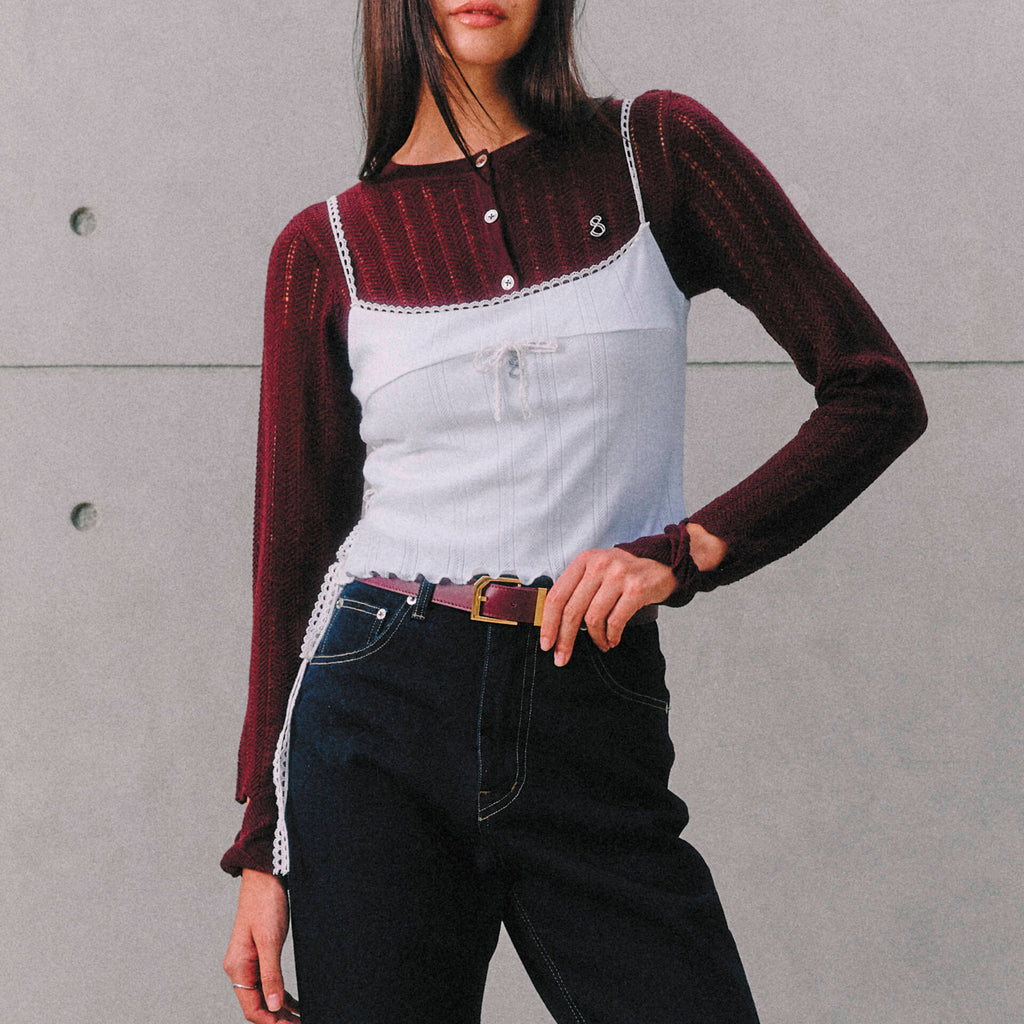 CARDIGAN Cropped (Imported Italian Wool Yarns)
