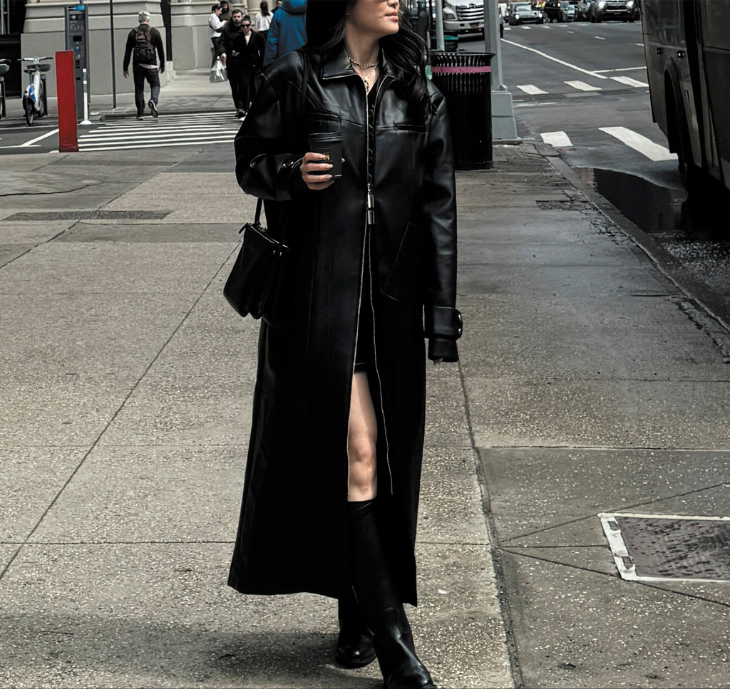 COAT PF24 Vegan Leather Black