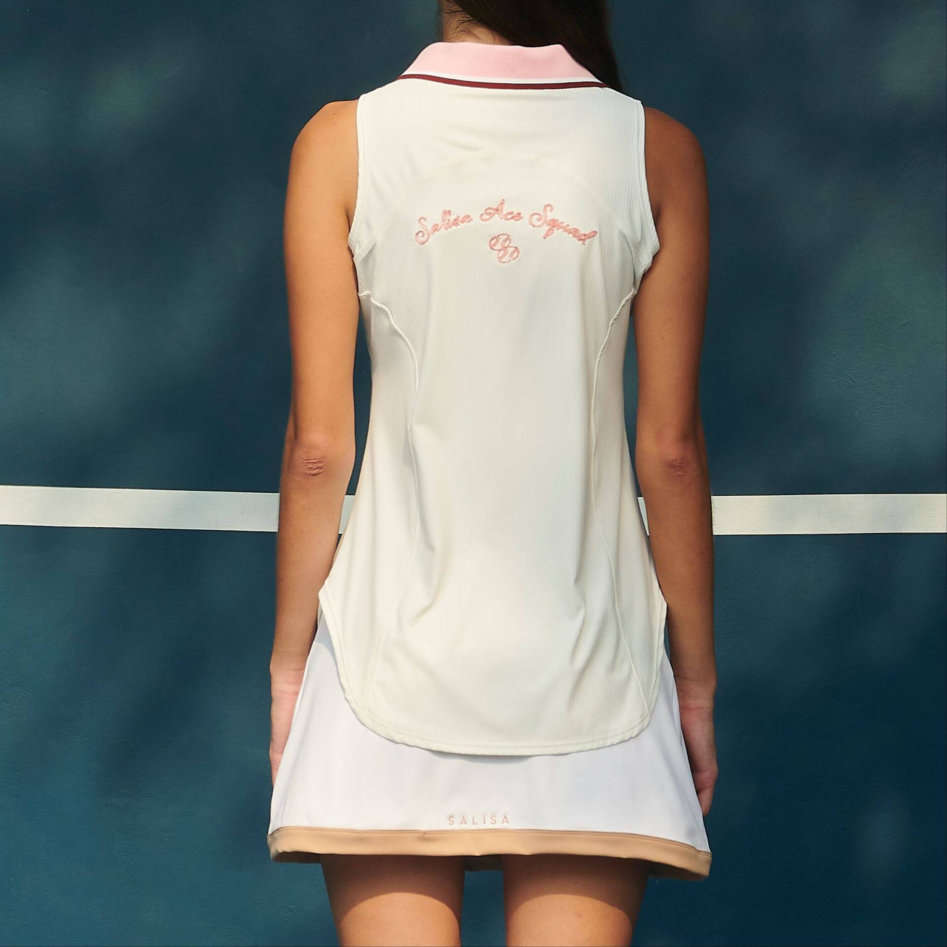 SLEEVELESS POLO 'Salisa Ace Squad' Shirt White