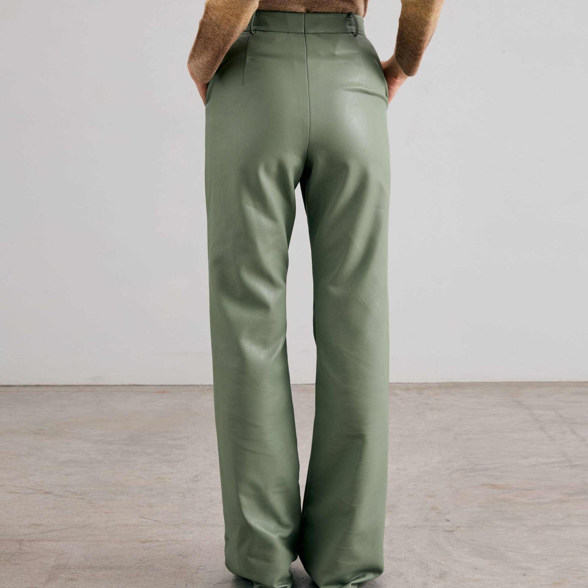 PANTS FW24 Flare High Waist Pistachio Vegan Leather