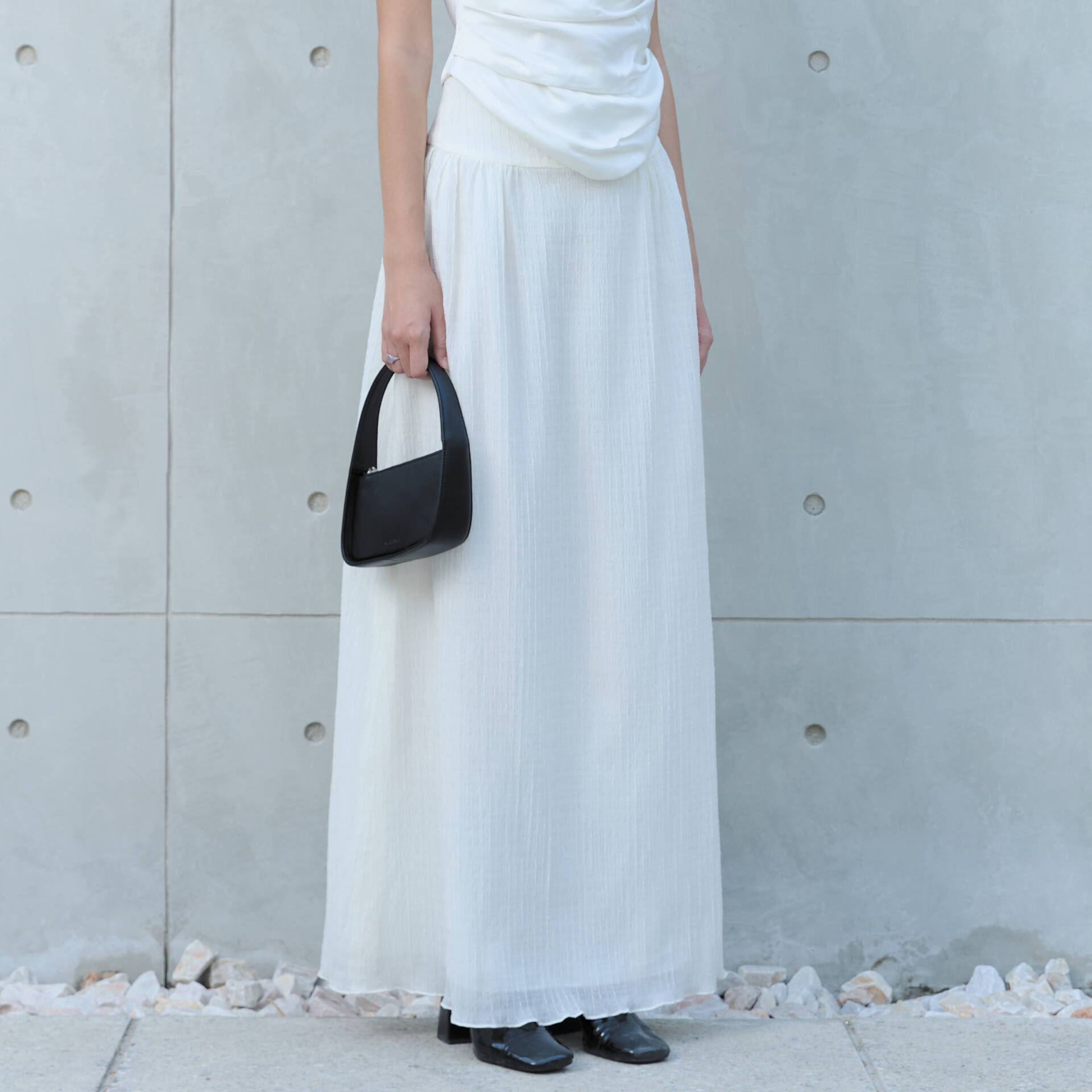 SKIRT RUCHED SS25 (Recycled Texture Fabric)
