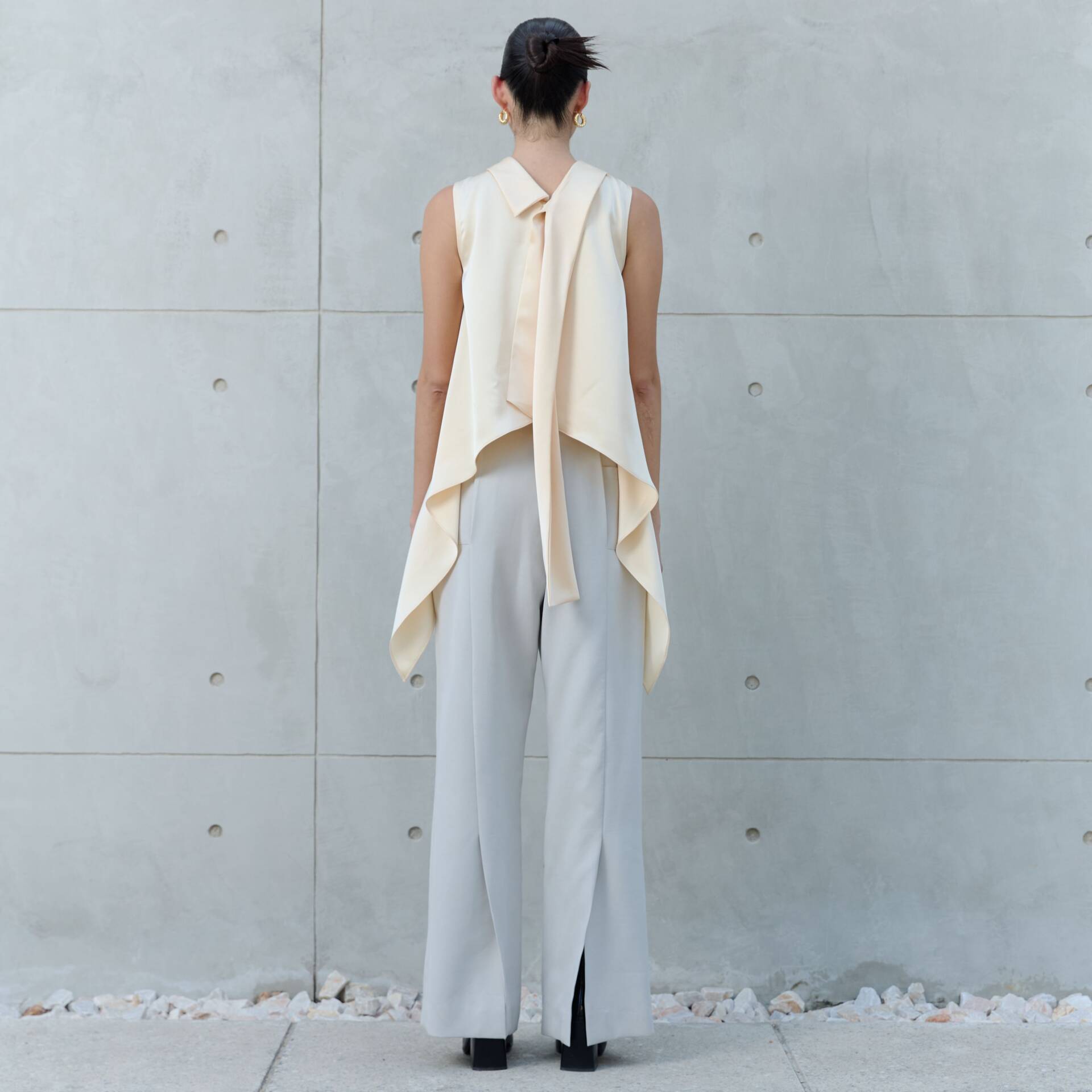 PANTS SS25 BUTTON Pleated (Adjustable Waist) Light Grey