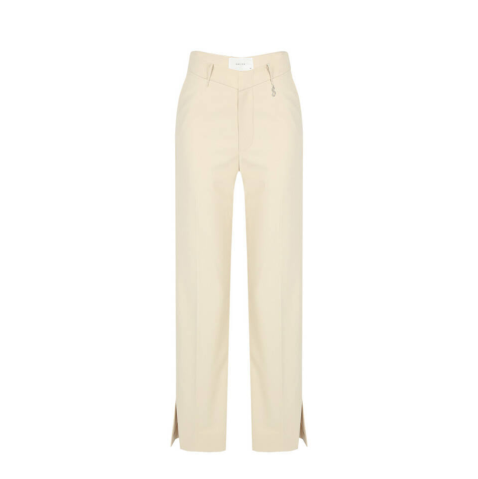 PANTS V FW24 Suede or Wool Cream Mid-Rise