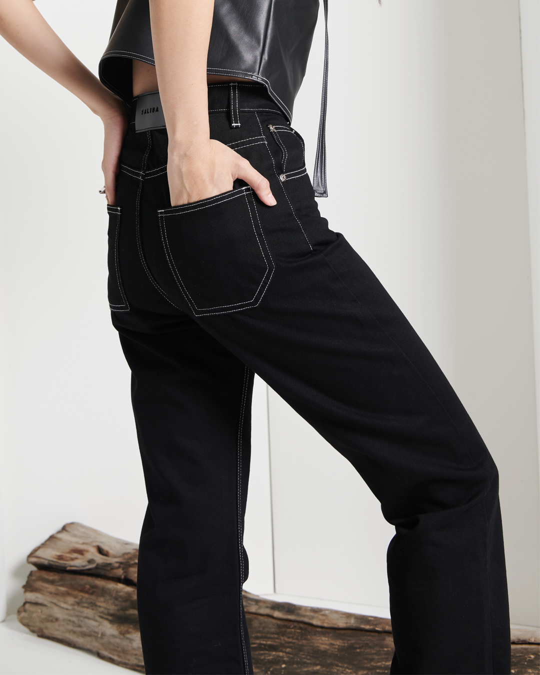 Jeans Flare/Folded Black
