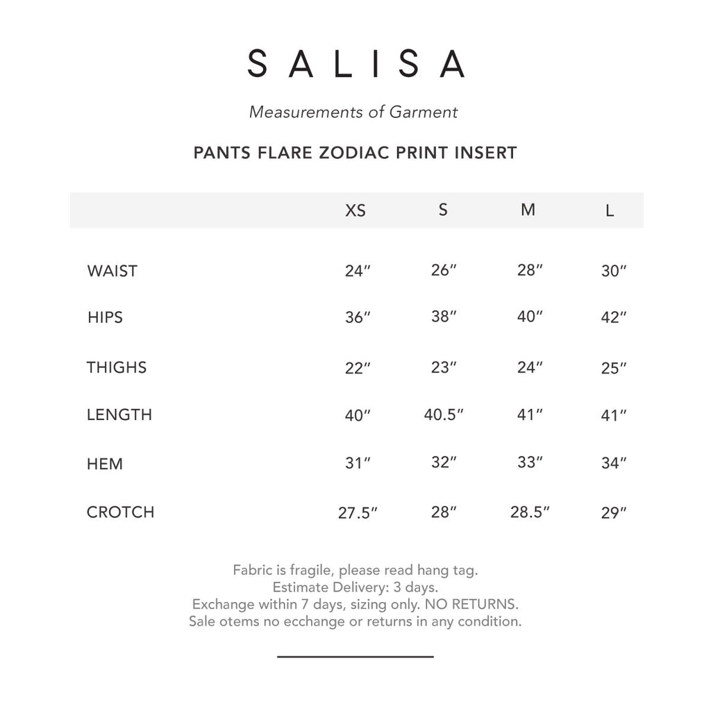 PANTS FLARE White Zodiac Print Insert