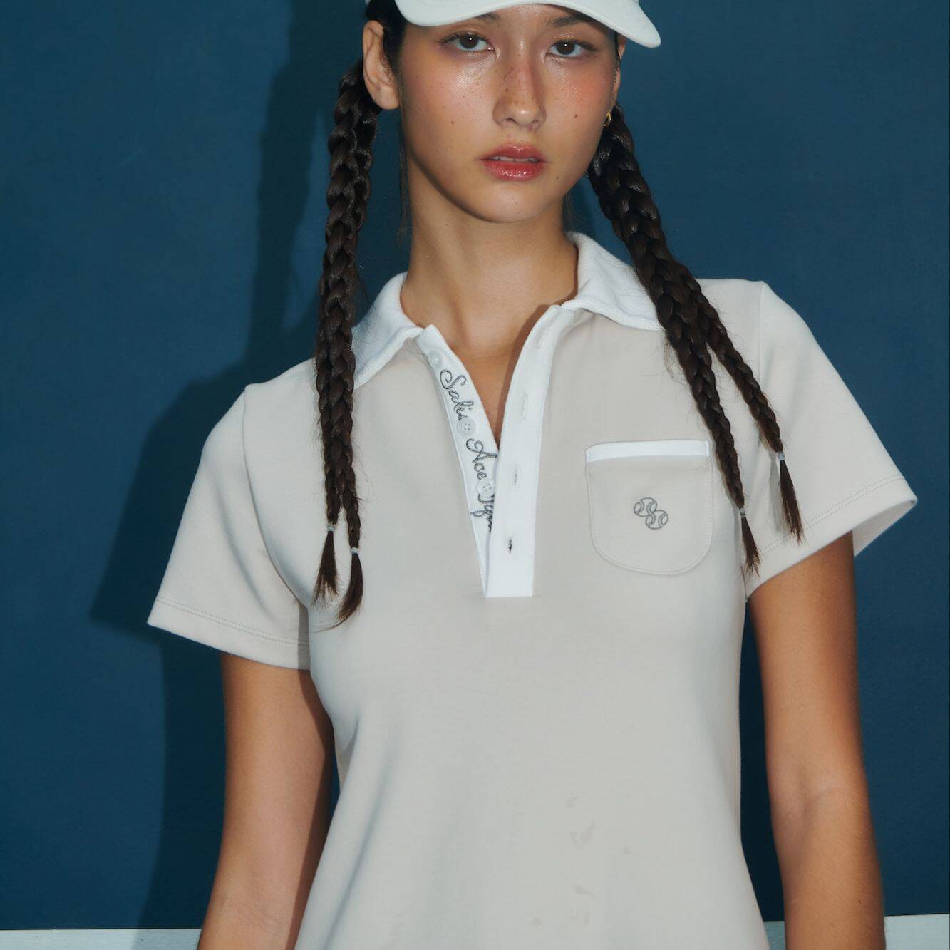 POLO DRESS SS24 Grey Quick-Dry Jersey & Mesh Hem