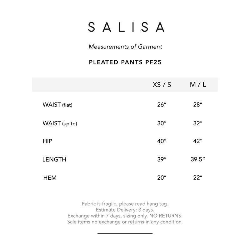 PLEATED PANTS PF25 (Back Elastic Waistband)