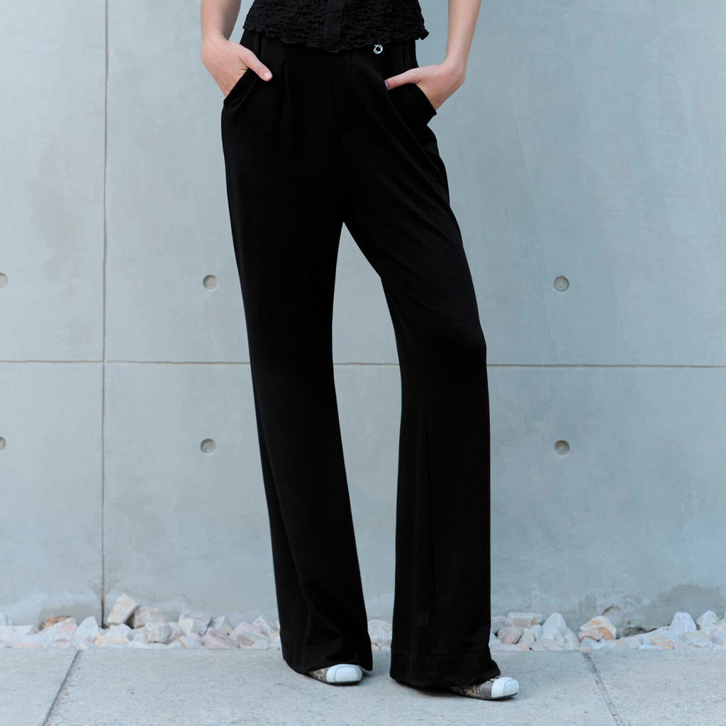 TWIST PANTS SS25 SOFT JERSEY High Waist Black