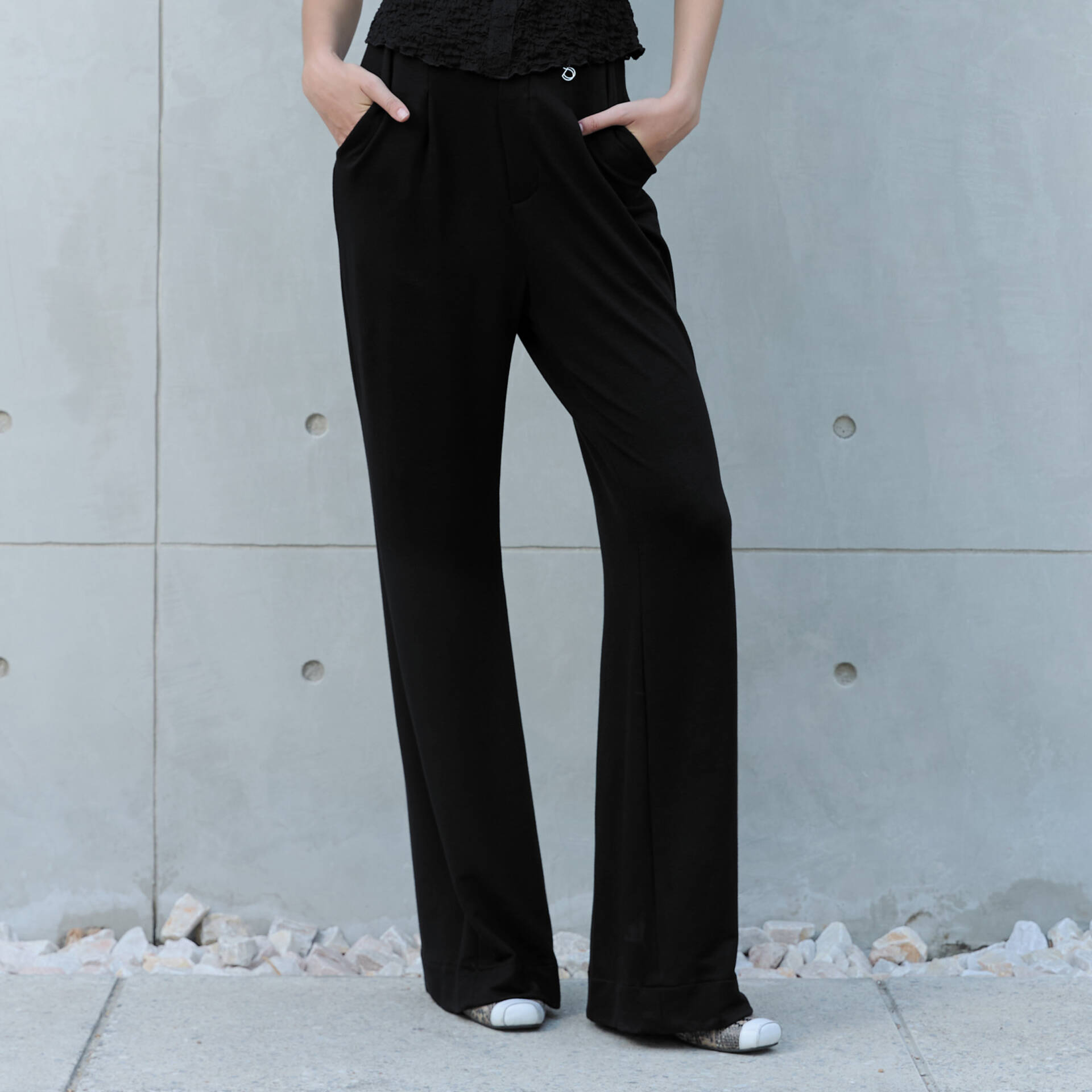 TWIST PANTS SS25 SOFT JERSEY High Waist Black