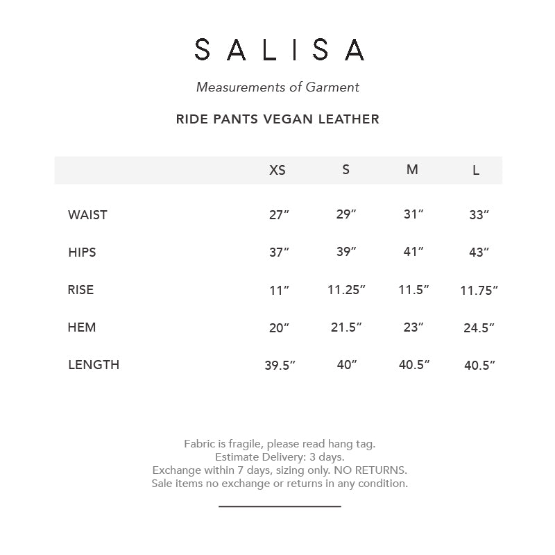 RIDE PANTS Mid-Rise Vegan Leather