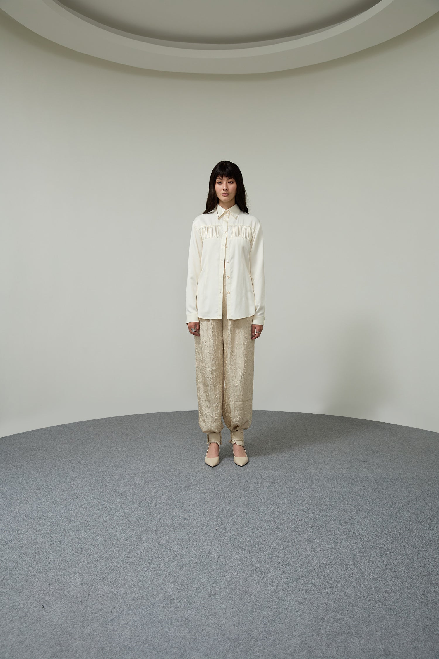 SATIN DRAPED BLOUSE SS26