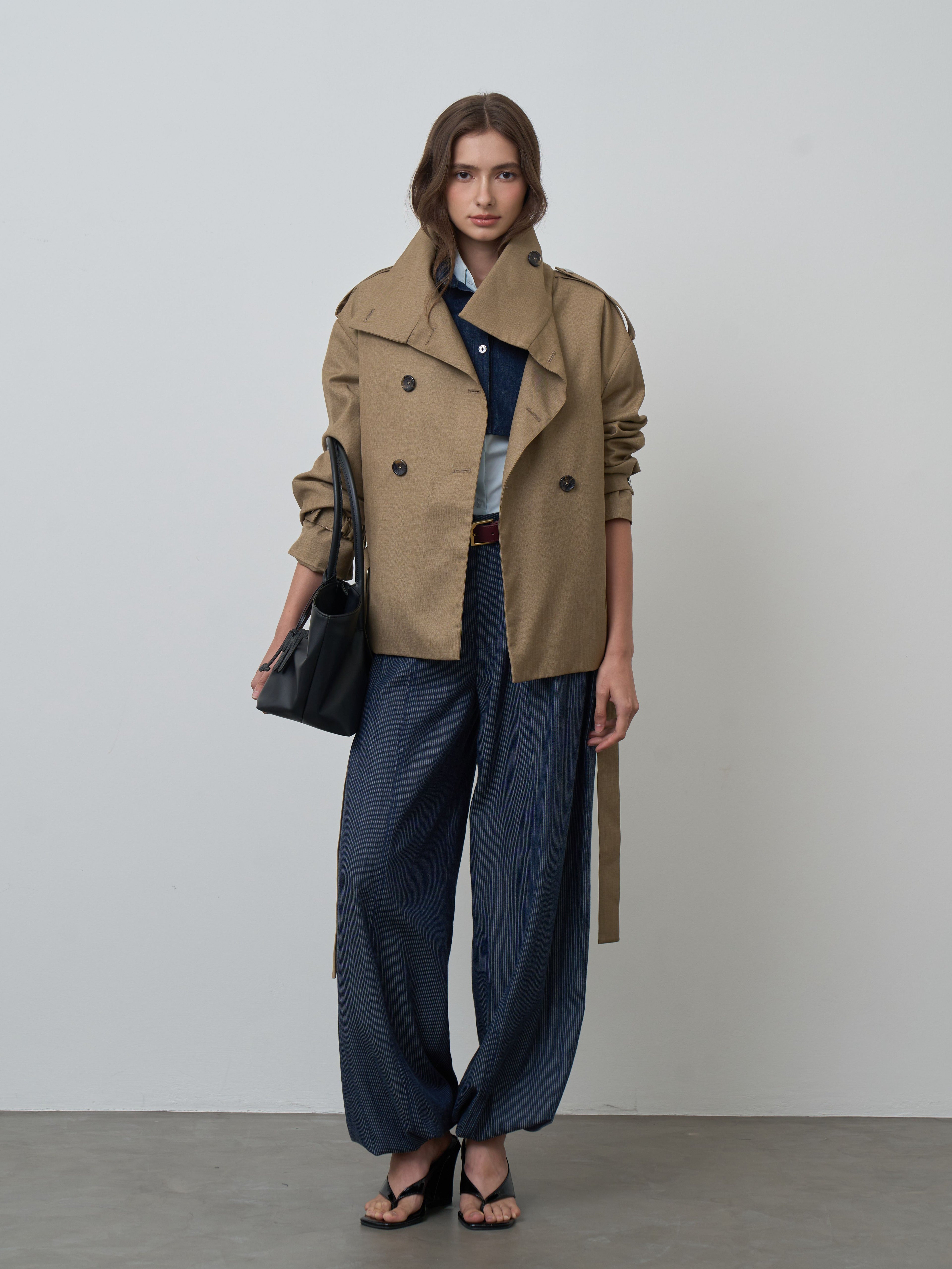 TRENCH MN COAT CROPPED FW26