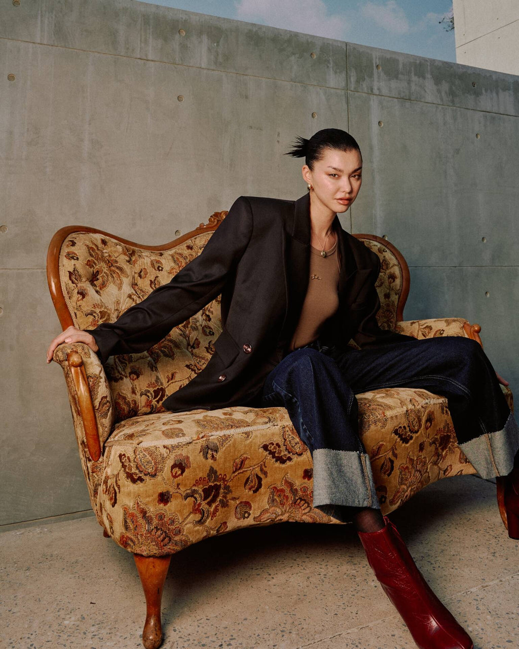 Oversized BLAZER SS25 Wool Double-Breasted, Padded Shoulders