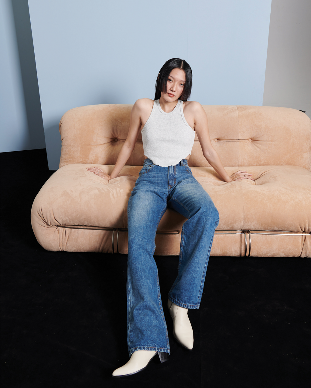 Jeans Flare/Folded Indigo