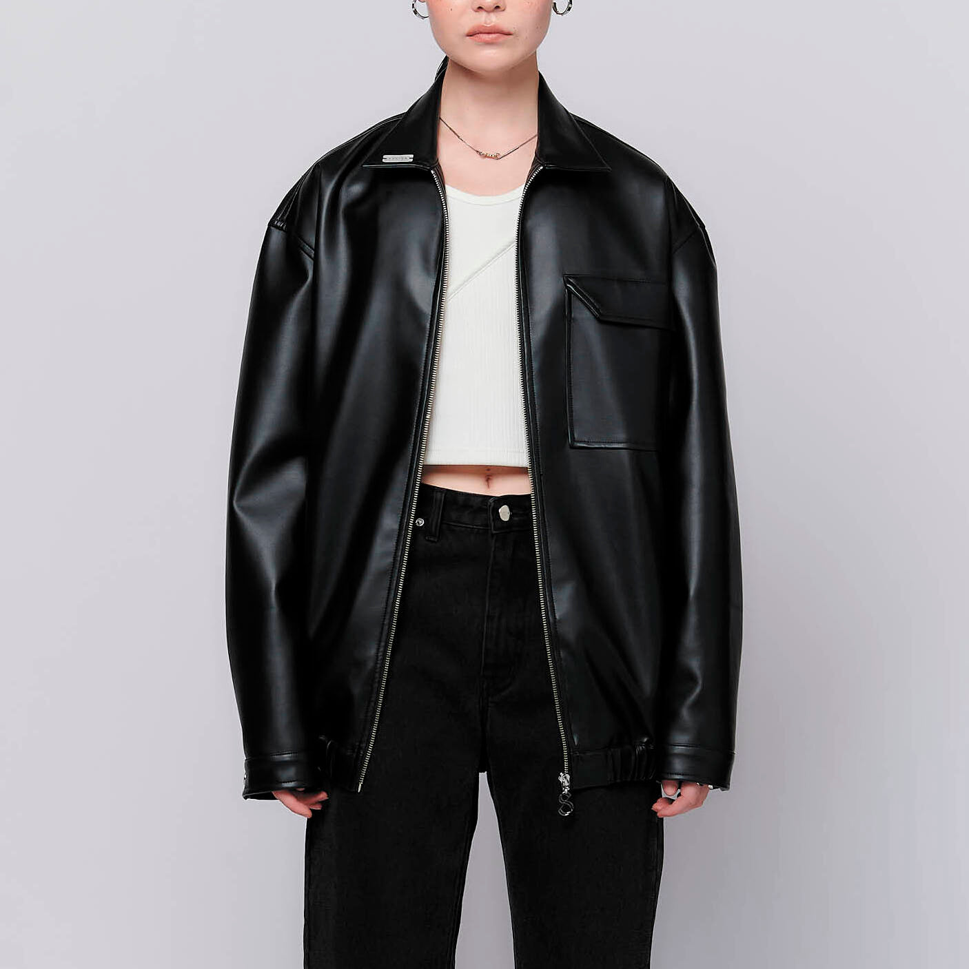 OVERSIZED BOMBER JACKET Vegan Leather