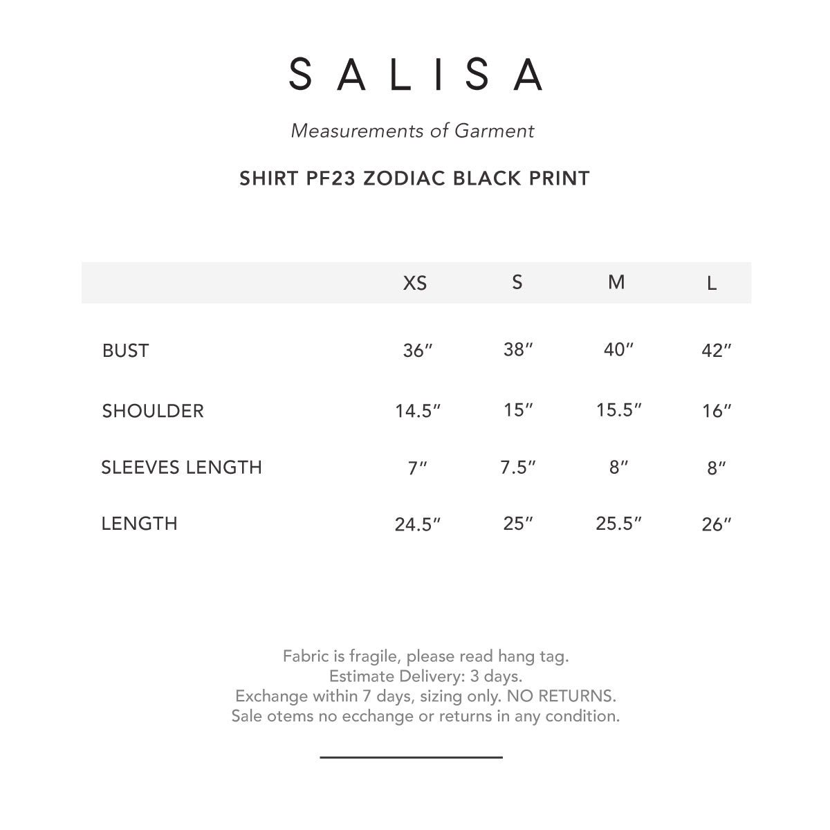 Silk SHIRT PF23 Zodiac Black Print with Back Cut-Out