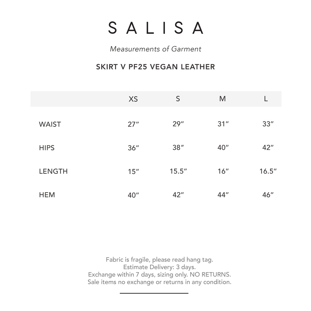 SKIRT V PF25  Black Vegan Leather