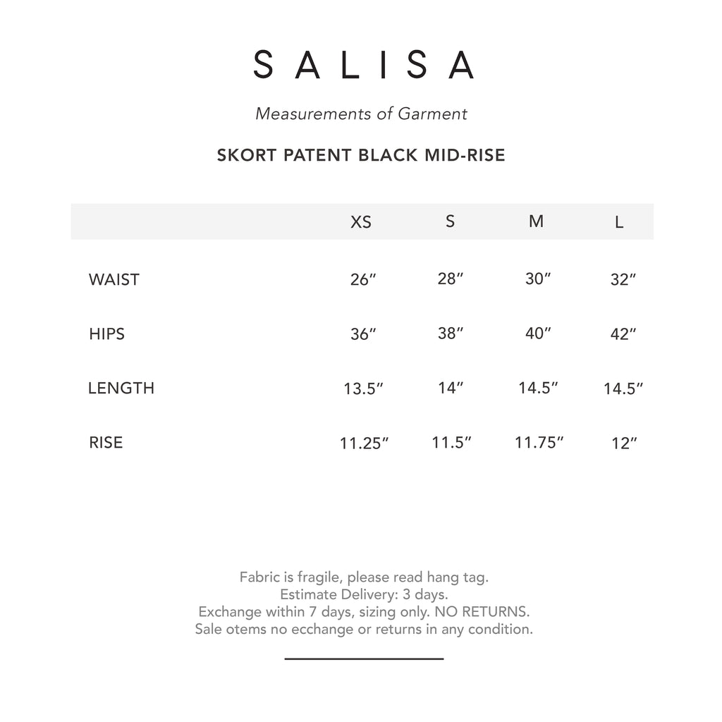 SKORT Patent Vegan Leather Mid-Rise