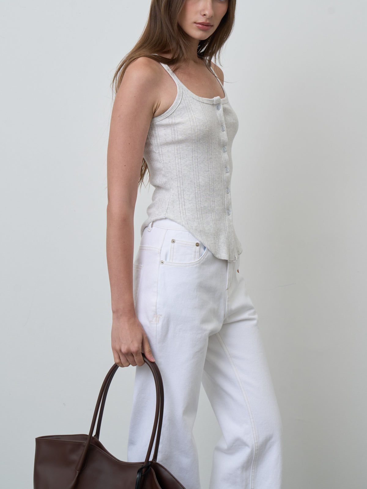 TANK MN FW26 BUTTON Pointelle
